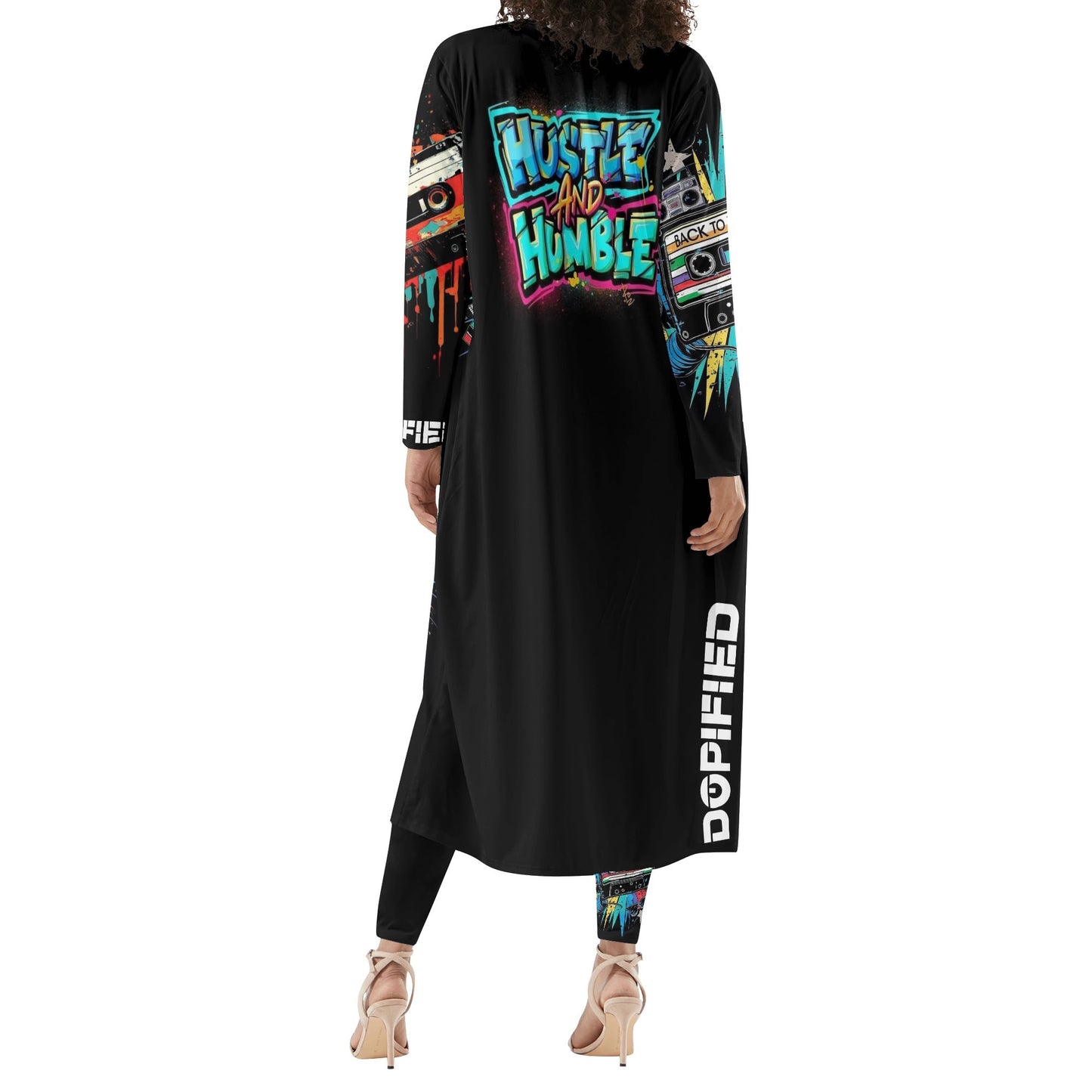 Retro 80s throwback Womens Long Sleeve Cardigan and Leggings Sets