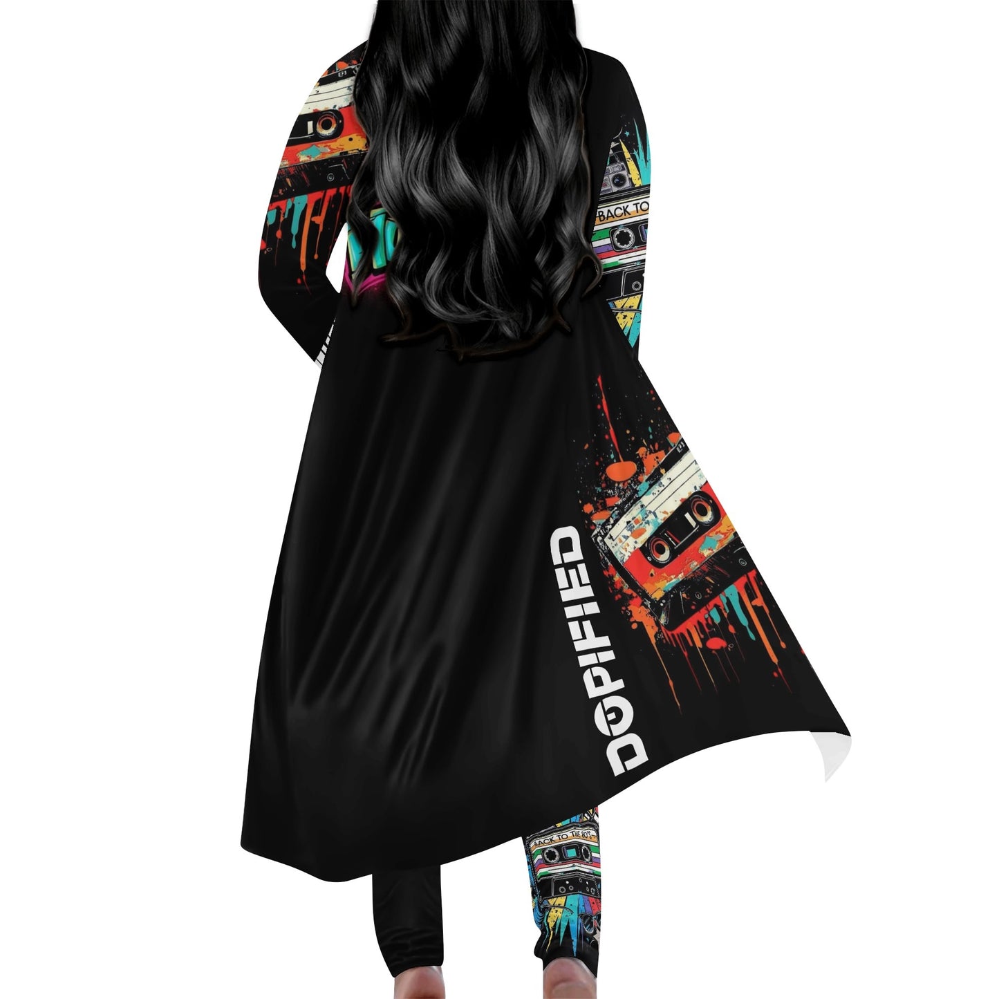 Retro 80s throwback Womens Long Sleeve Cardigan and Leggings Sets