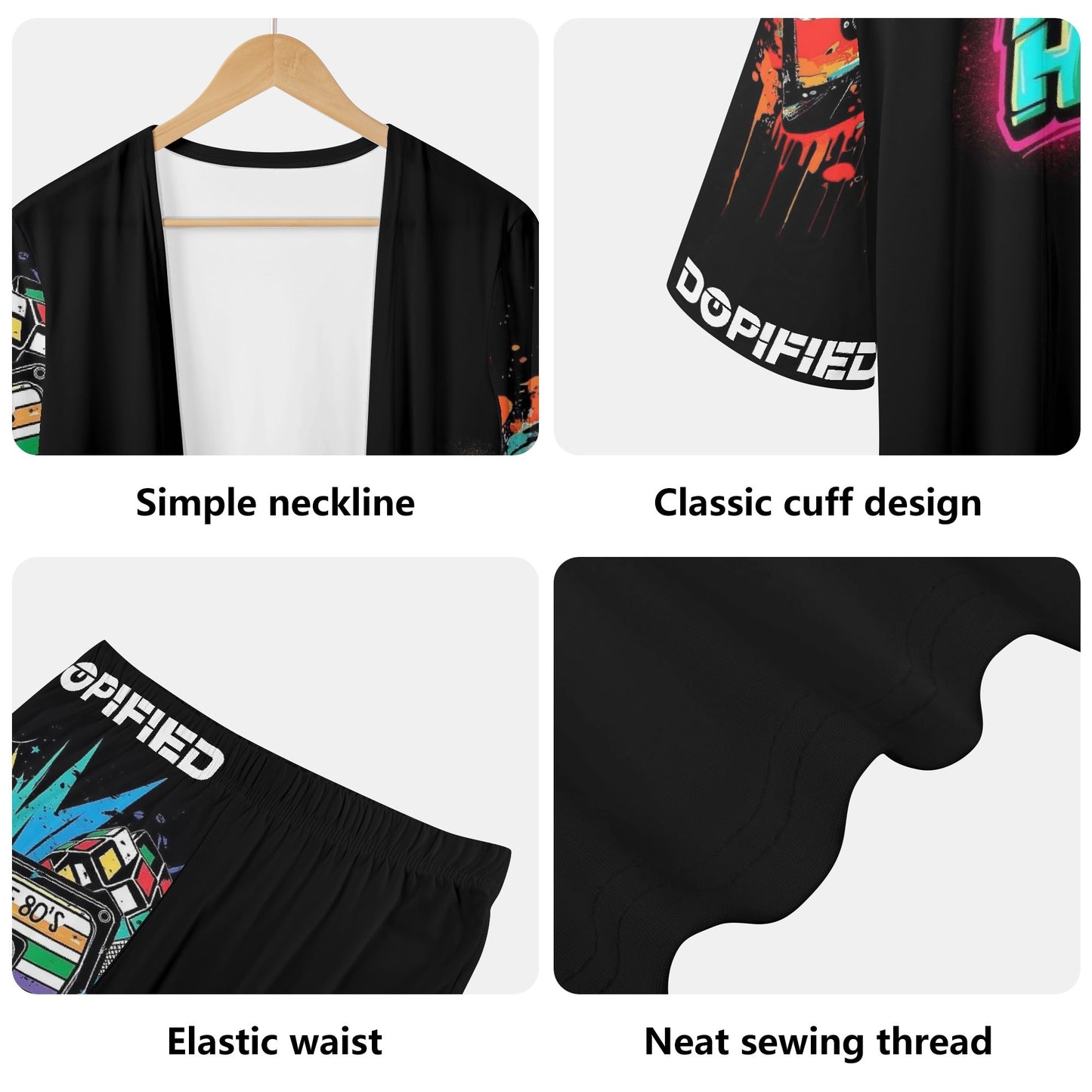 Retro 80s throwback Womens Long Sleeve Cardigan and Leggings Sets