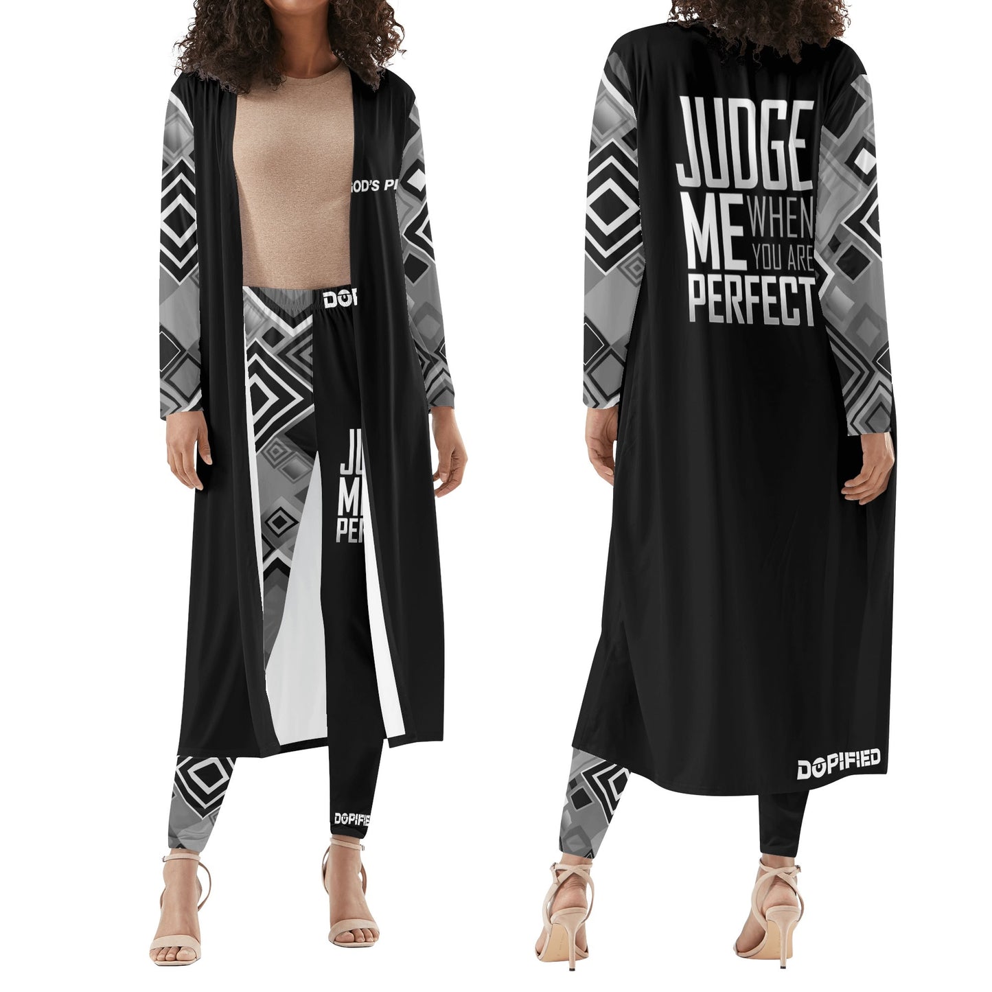 Judge Me when your perfect Metric Geo Womens Long Sleeve Cardigan and Leggings Sets