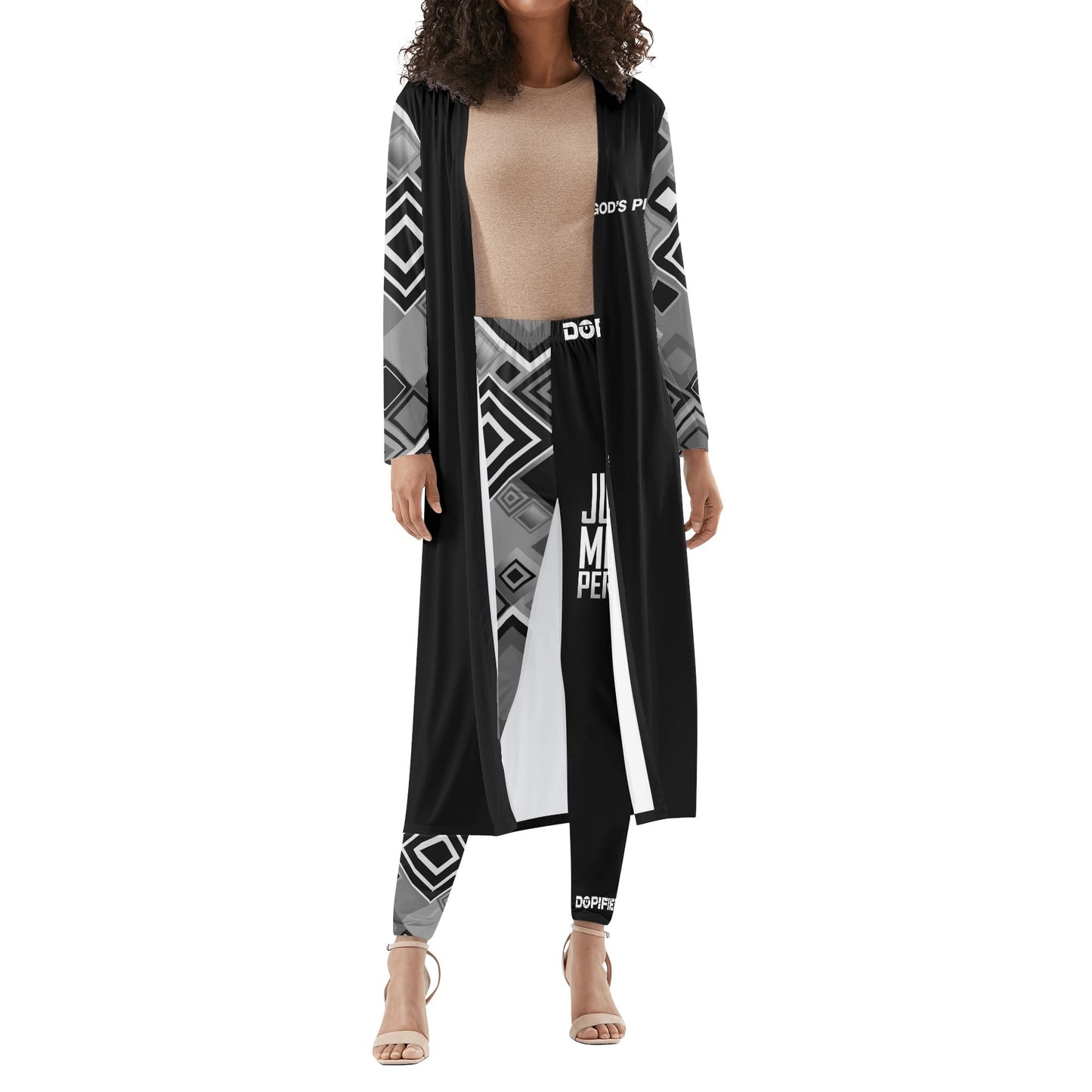 Judge Me when your perfect Metric Geo Womens Long Sleeve Cardigan and Leggings Sets