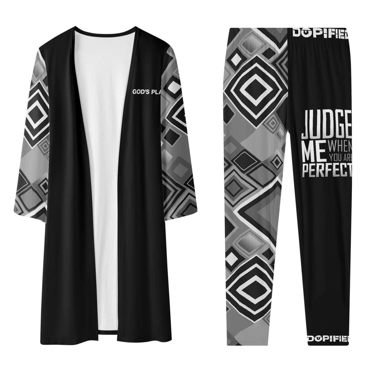 Judge Me when your perfect Metric Geo Womens Long Sleeve Cardigan and Leggings Sets
