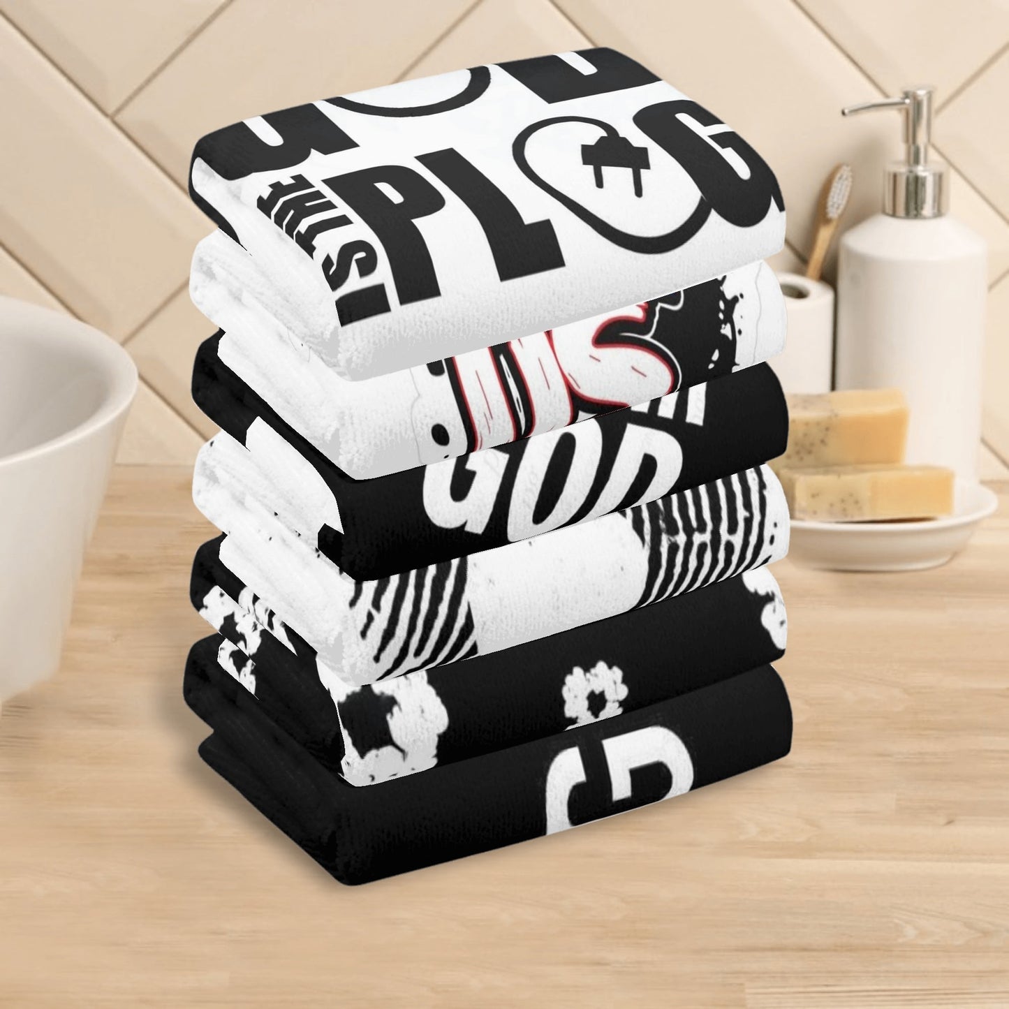 Special Random Cool Hand Towels for Beach Pool Bath Camp With 6 Pcs