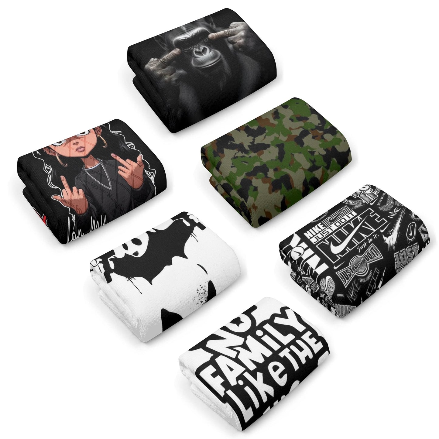 Random brand cool design Hand Towels for Beach Pool Bath Camp With 6 Pcs