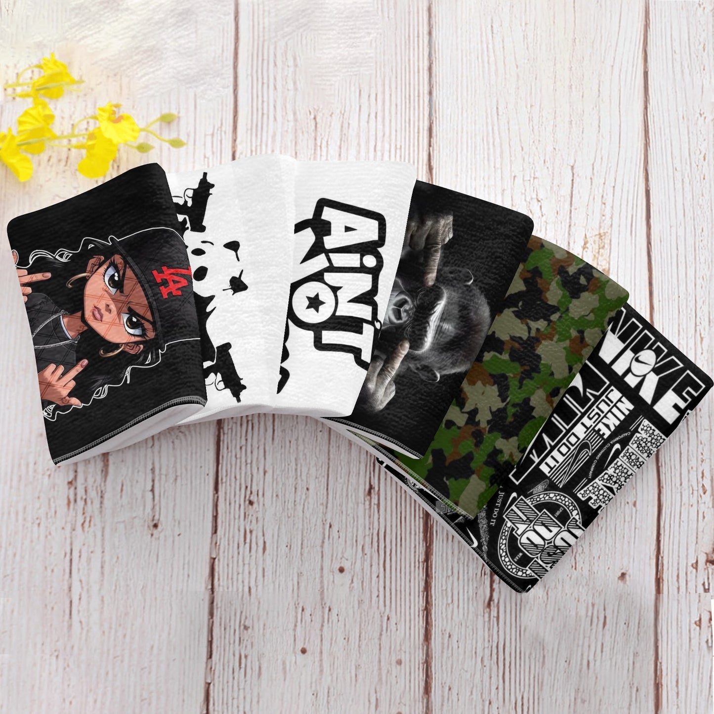 Random brand cool design Hand Towels for Beach Pool Bath Camp With 6 Pcs