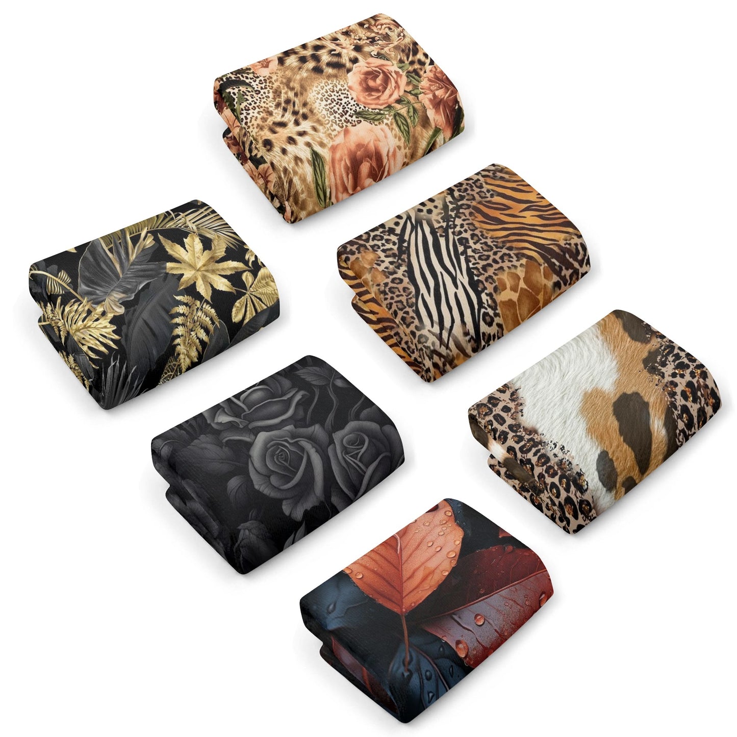 Floral & Animal designed Hand Towels for Beach Pool Bath Camp With 6 Pcs