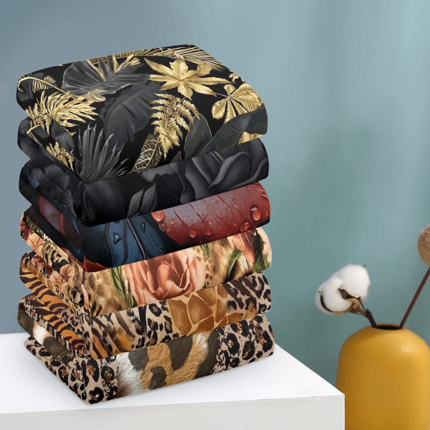 Floral & Animal designed Hand Towels for Beach Pool Bath Camp With 6 Pcs