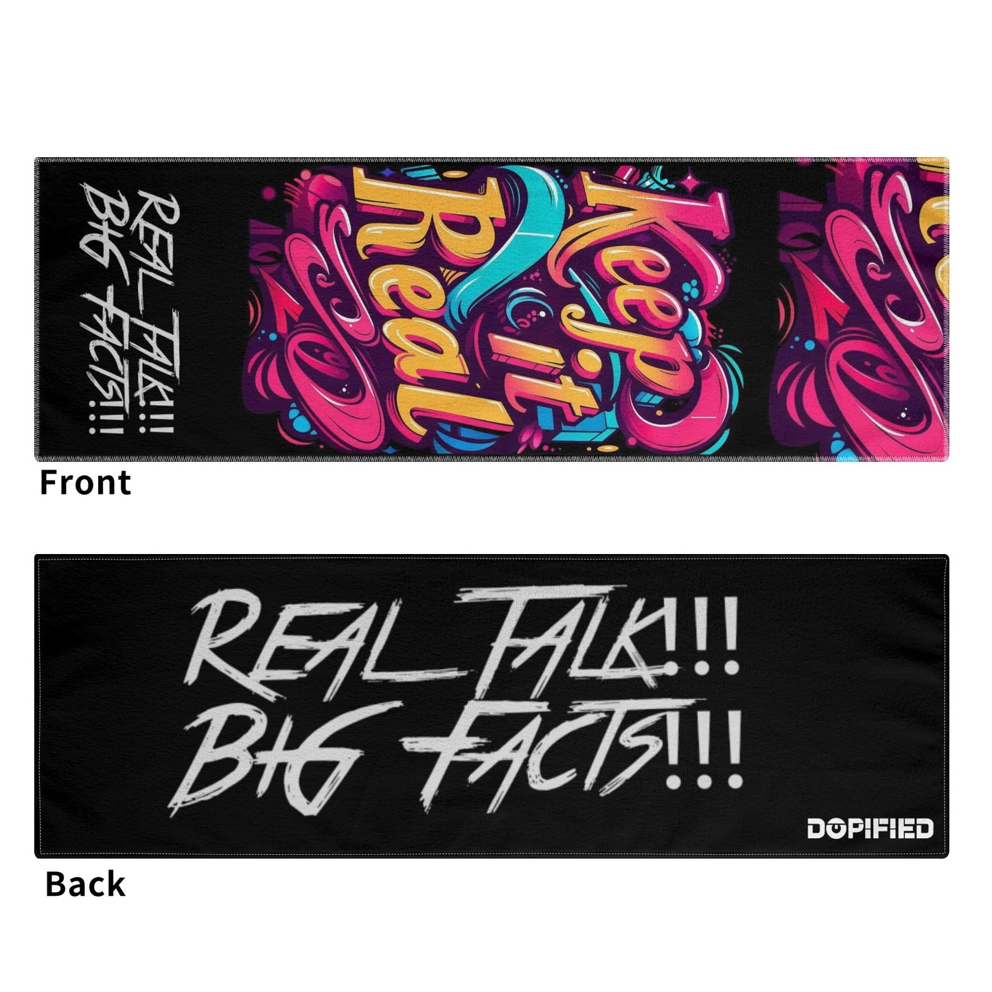 RealTalk BigFacts  Keep it Real 1 Pcs Double-Side Printed Towels for Outdoor Sports Bathroom