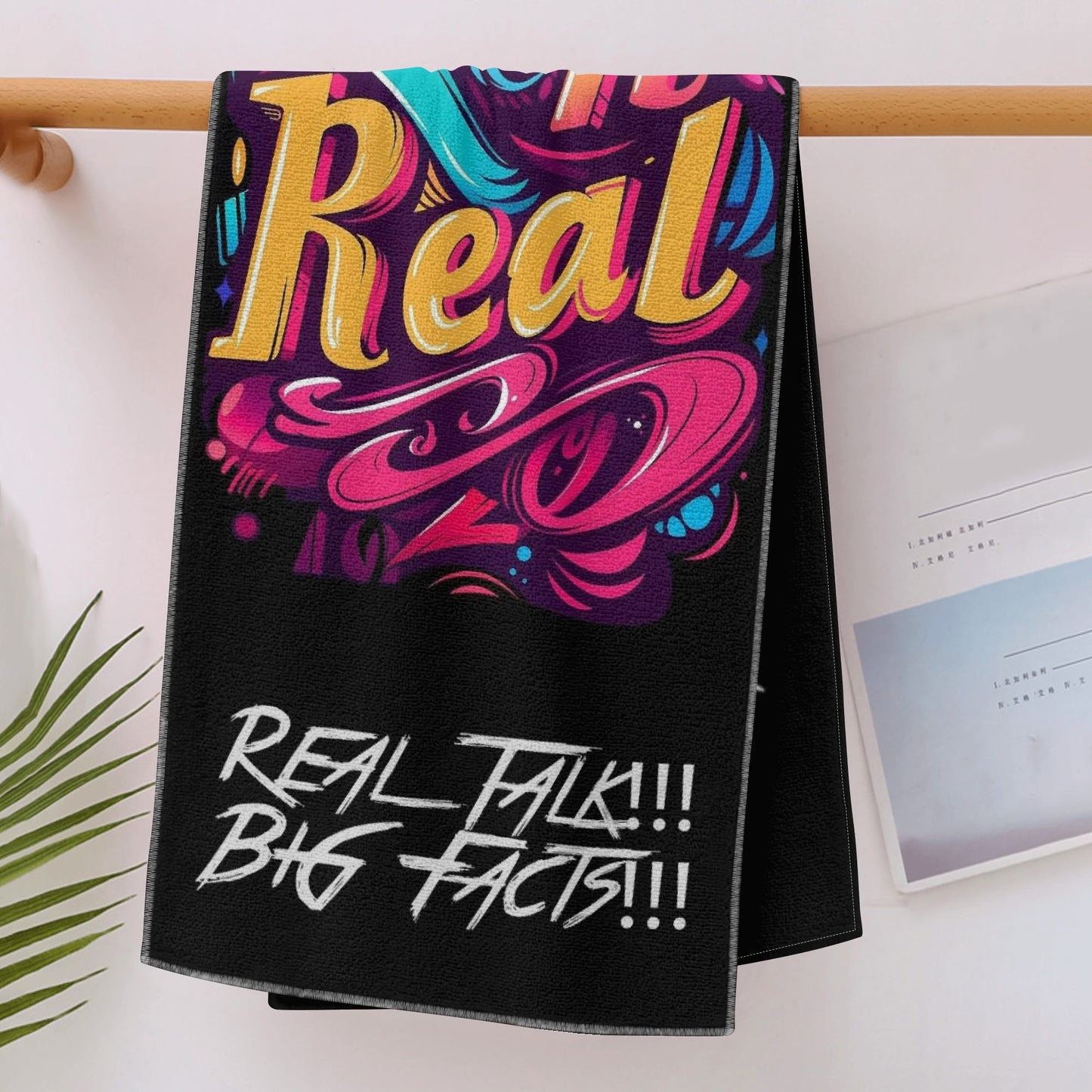 RealTalk BigFacts  Keep it Real 1 Pcs Double-Side Printed Towels for Outdoor Sports Bathroom