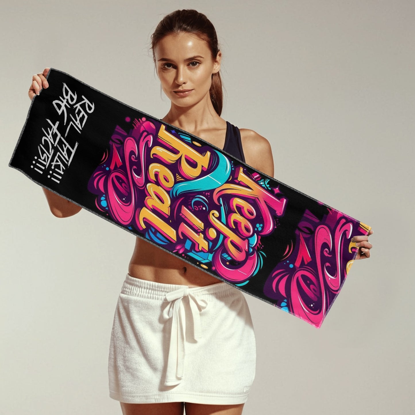 RealTalk BigFacts  Keep it Real 1 Pcs Double-Side Printed Towels for Outdoor Sports Bathroom