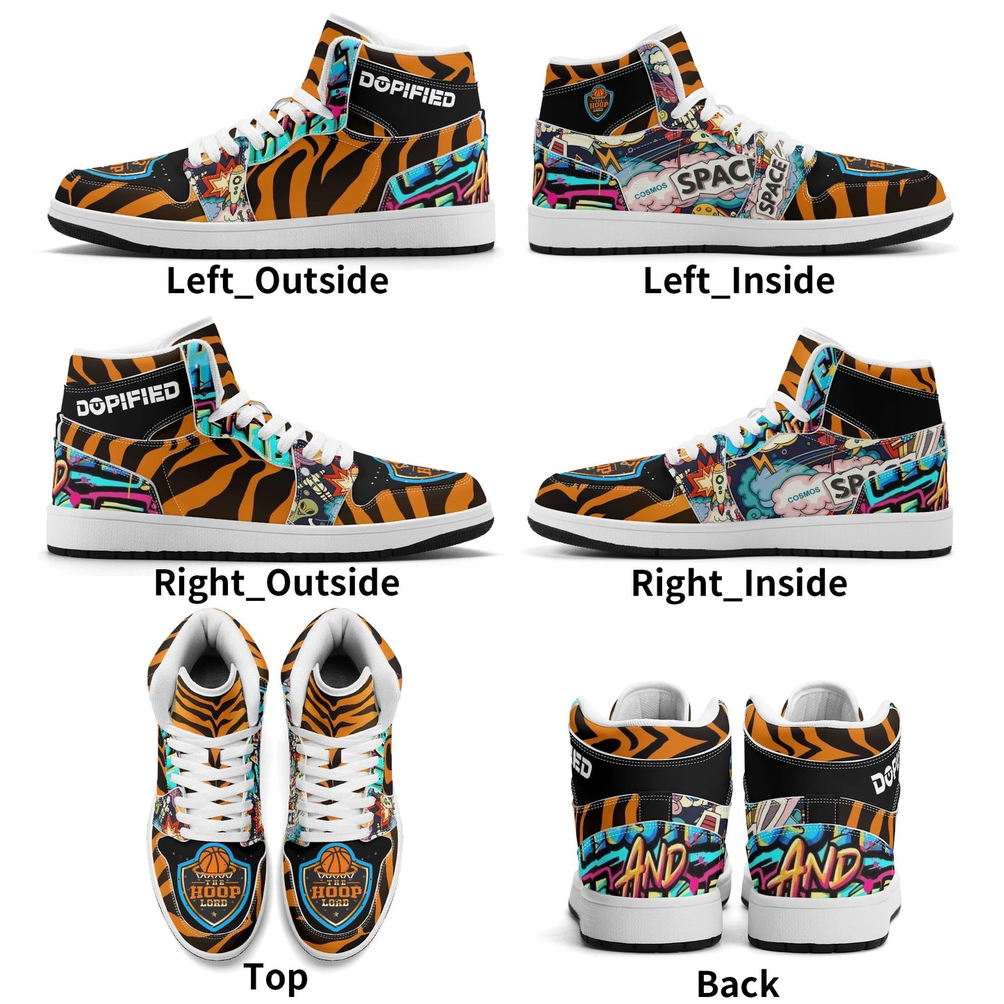 Mens Hoop Lords DOPiFiED Edition Premium PU Leather High Top Sneakers-V2