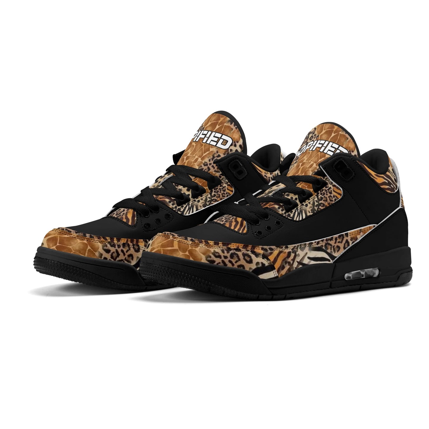 Womens DOPiFiED Safari Jungle High Top Retro Leather Basketball Sneakers