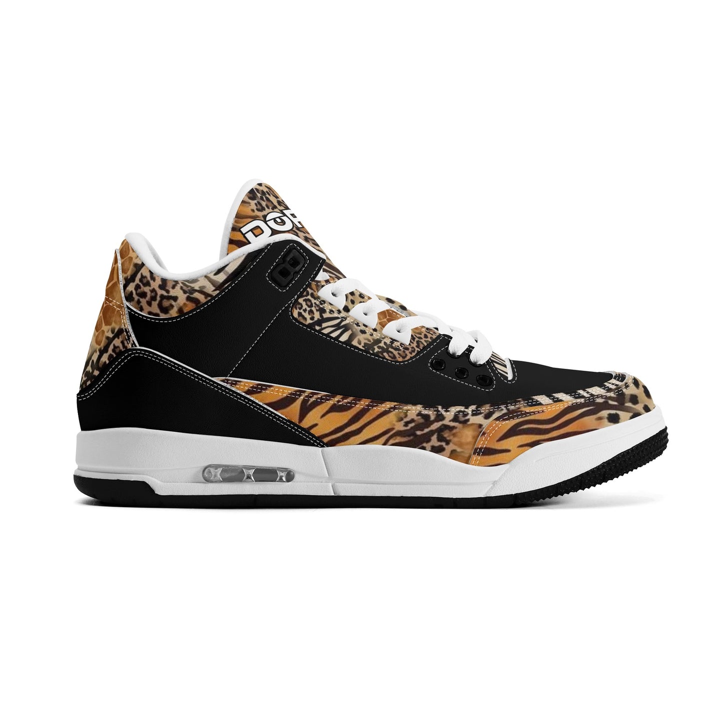 Womens DOPiFiED Safari Jungle High Top Retro Leather Basketball Sneakers