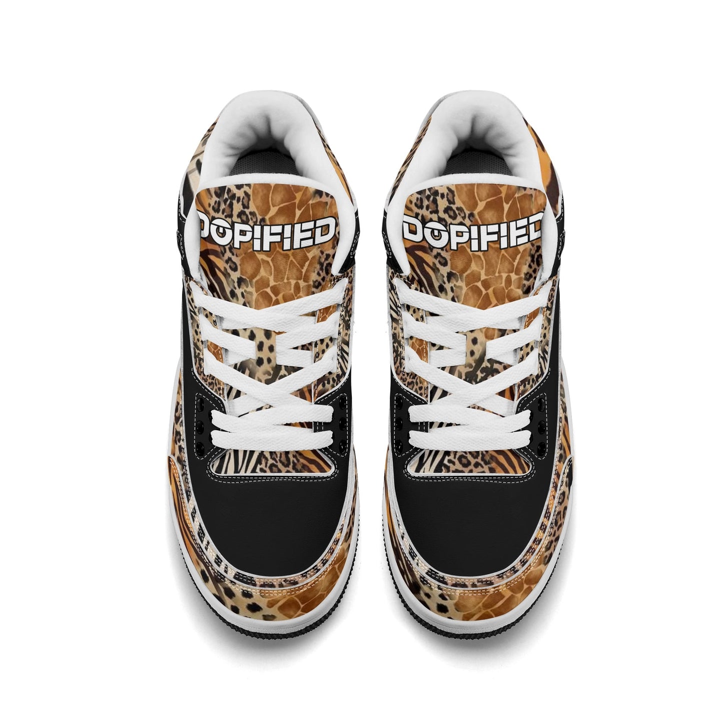 Womens DOPiFiED Safari Jungle High Top Retro Leather Basketball Sneakers