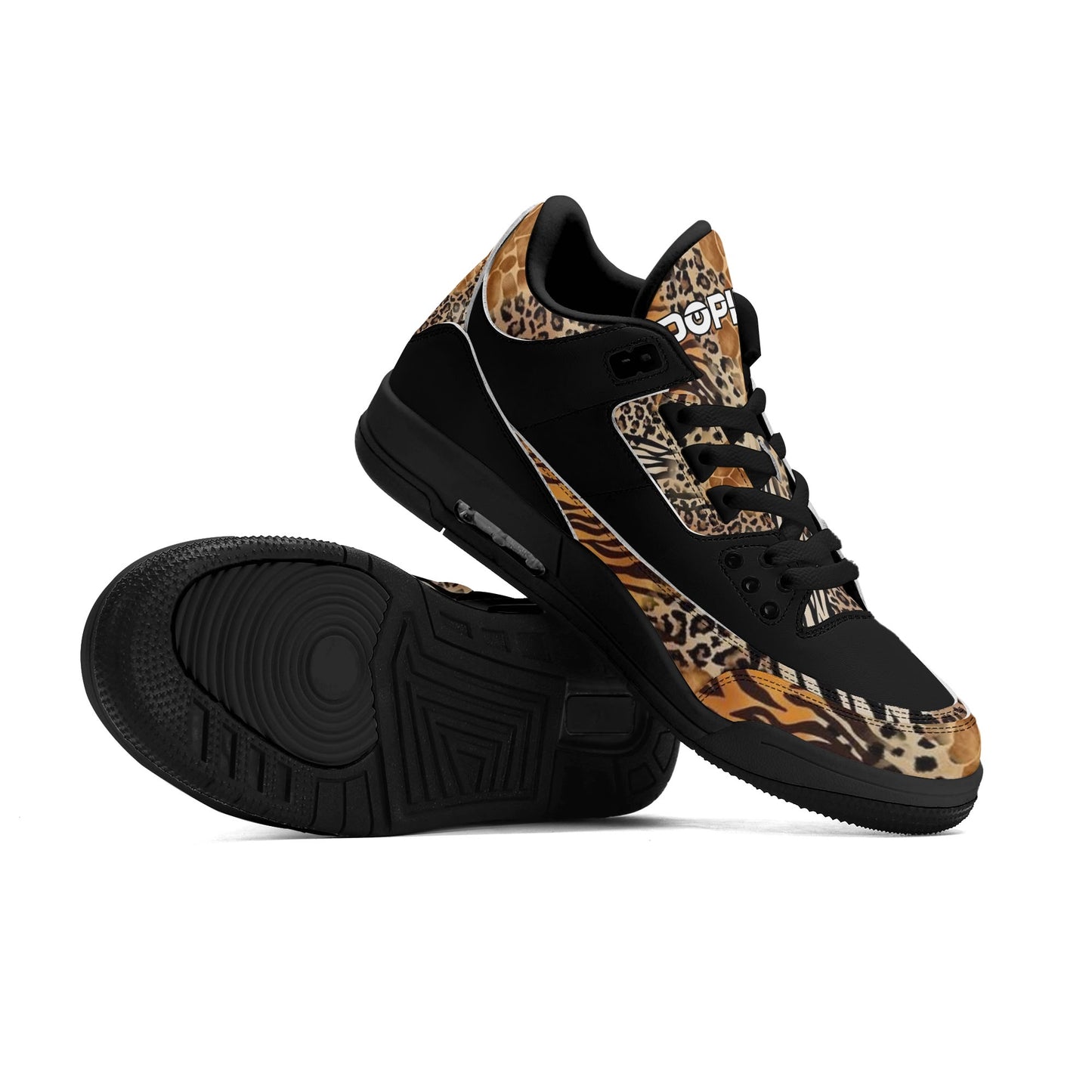 Womens DOPiFiED Safari Jungle High Top Retro Leather Basketball Sneakers
