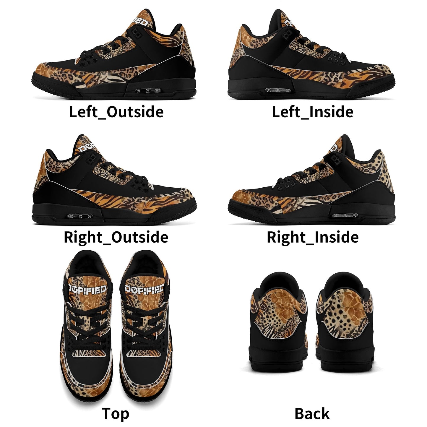 Womens DOPiFiED Safari Jungle High Top Retro Leather Basketball Sneakers