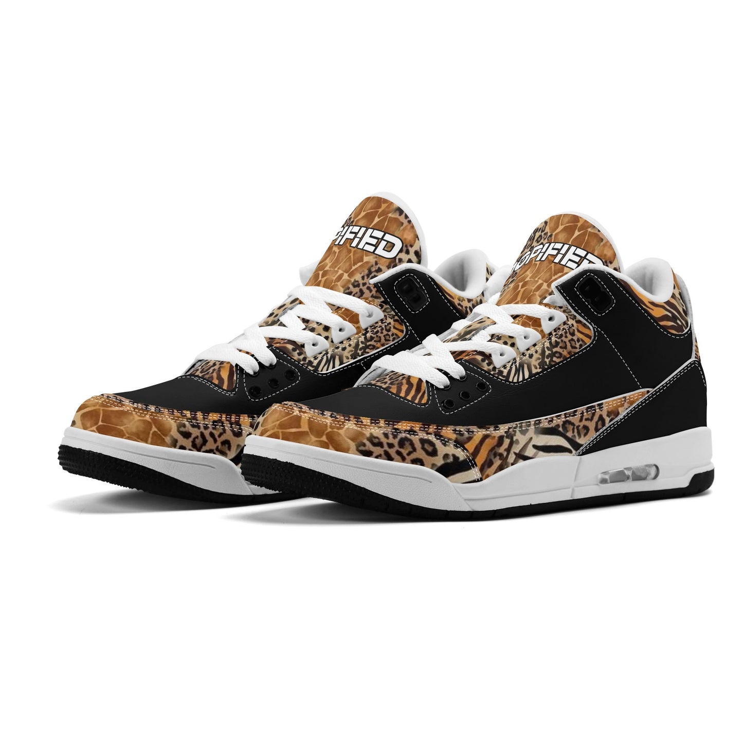 Womens DOPiFiED Safari Jungle High Top Retro Leather Basketball Sneakers