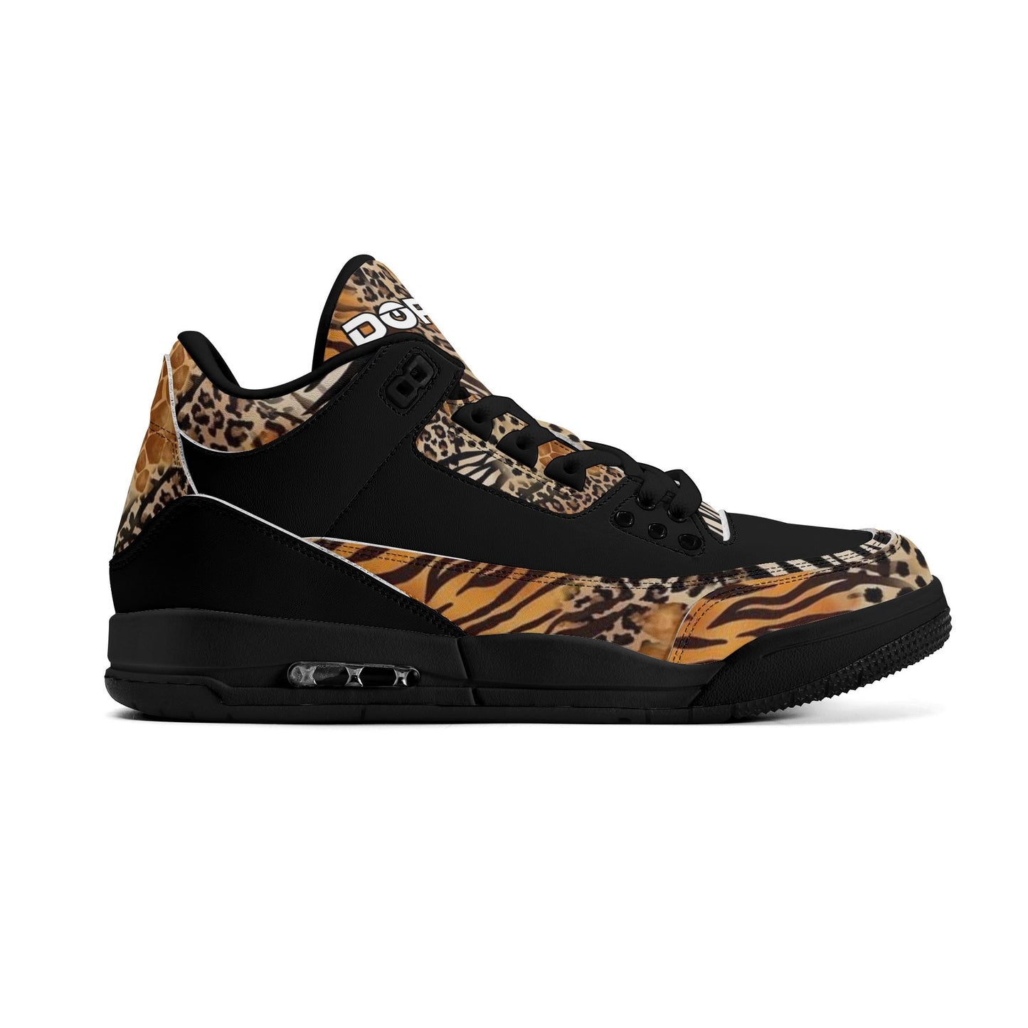 Womens DOPiFiED Safari Jungle High Top Retro Leather Basketball Sneakers