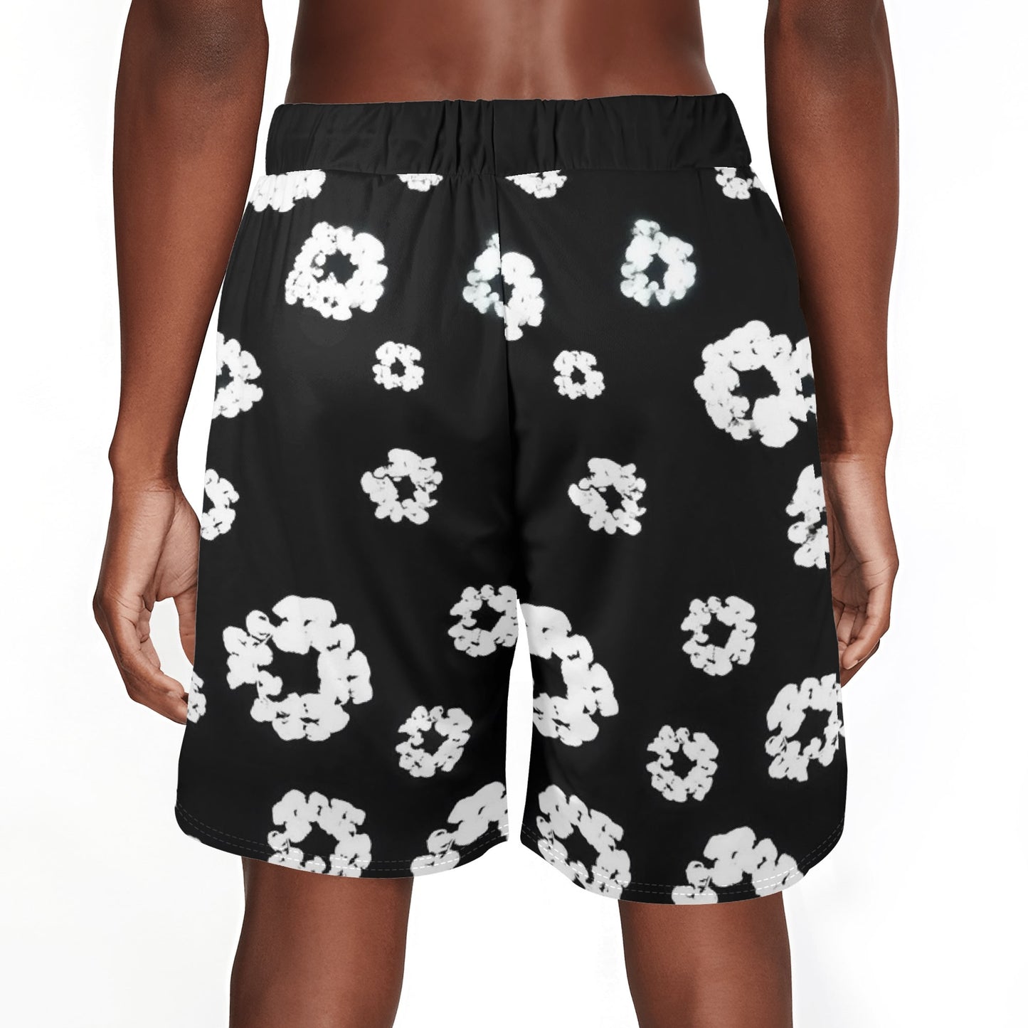 Mens Viral Floral Basketball Mesh Shorts Sea Life Swim Trunks