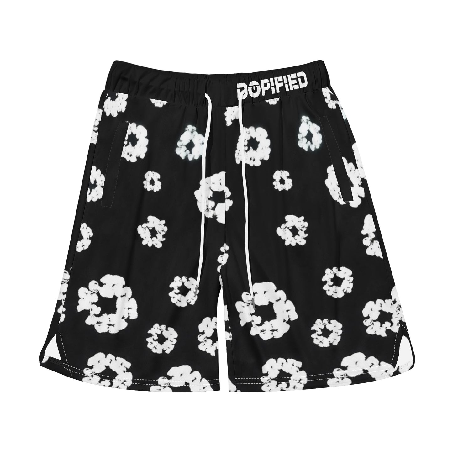 Mens Viral Floral Basketball Mesh Shorts Sea Life Swim Trunks