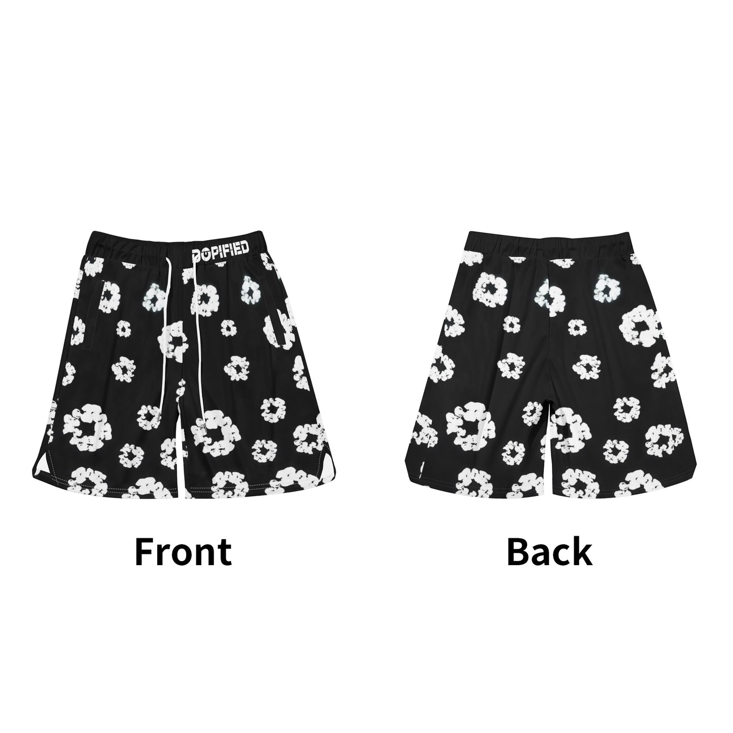 Mens Viral Floral Basketball Mesh Shorts Sea Life Swim Trunks