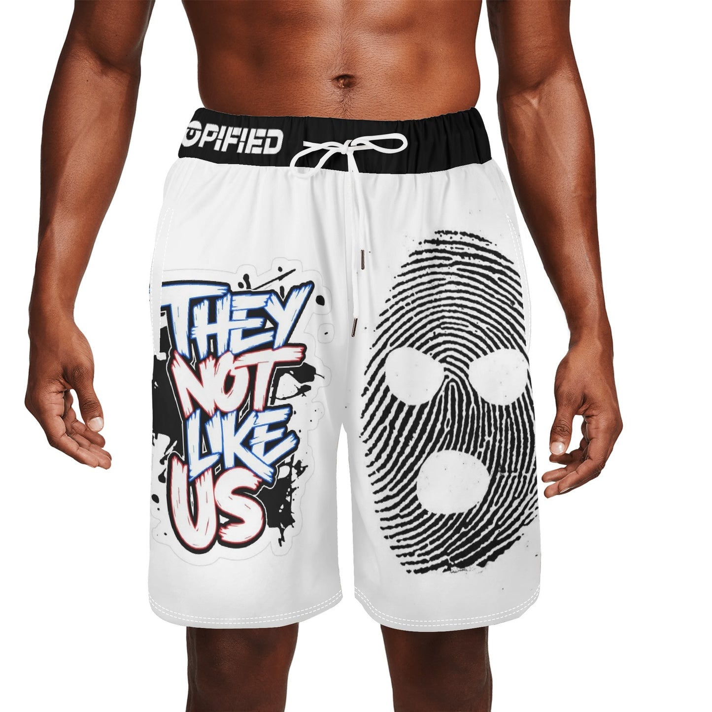 Mens Not Like Us Basketball Mesh Shorts Sea Life Swim Trunks