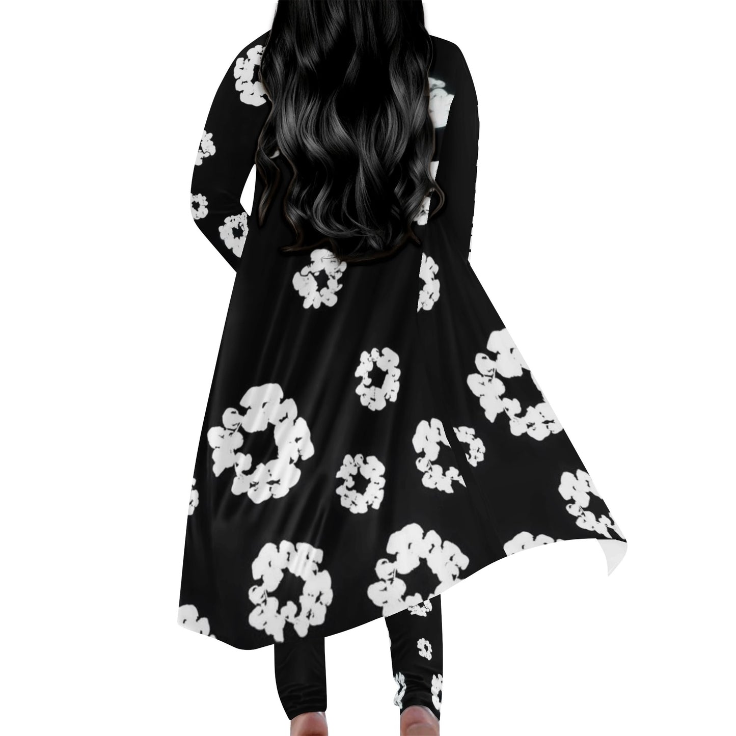 Womens Long Sleeve Viral Floral Cardigan and Leggings Sets