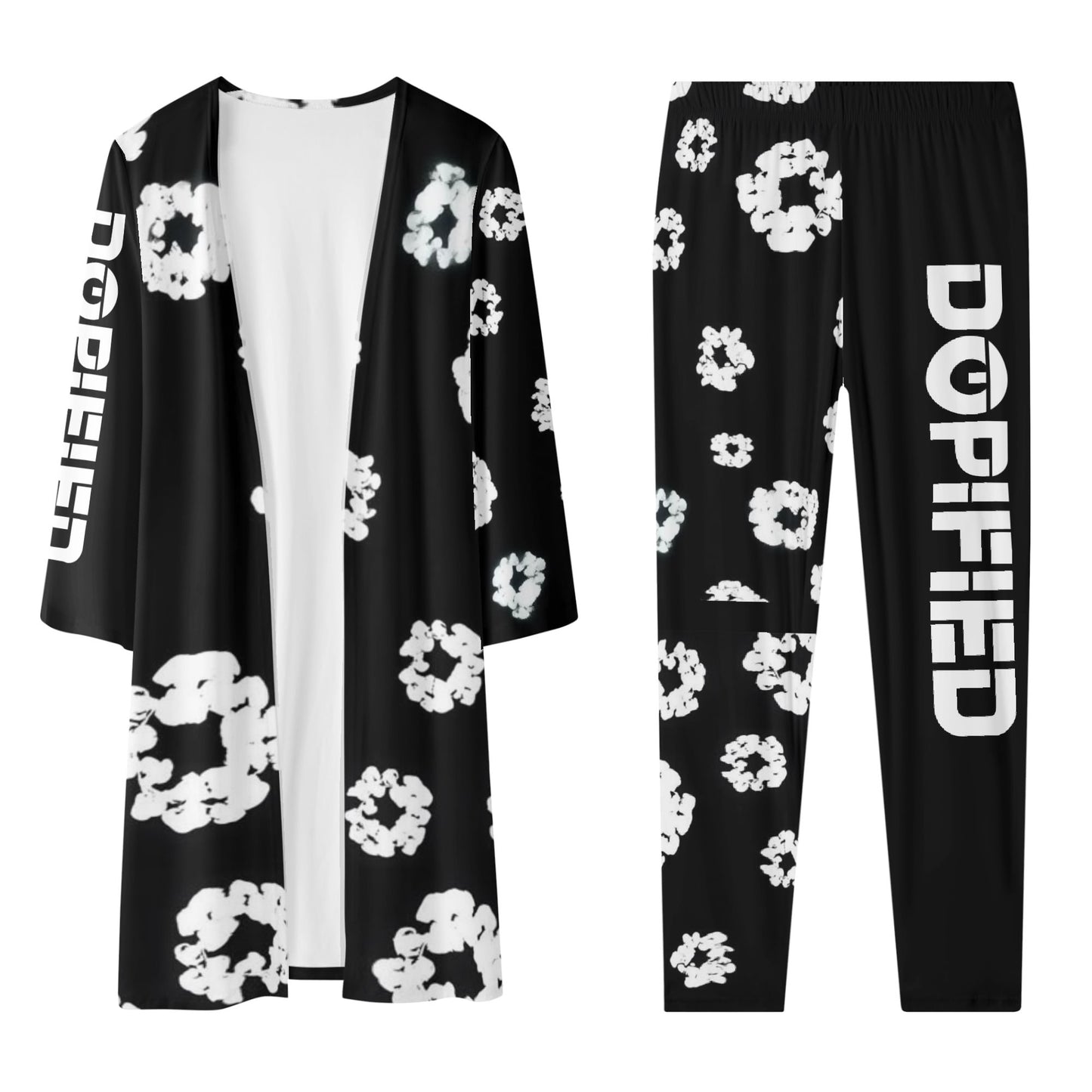 Womens Long Sleeve Viral Floral Cardigan and Leggings Sets