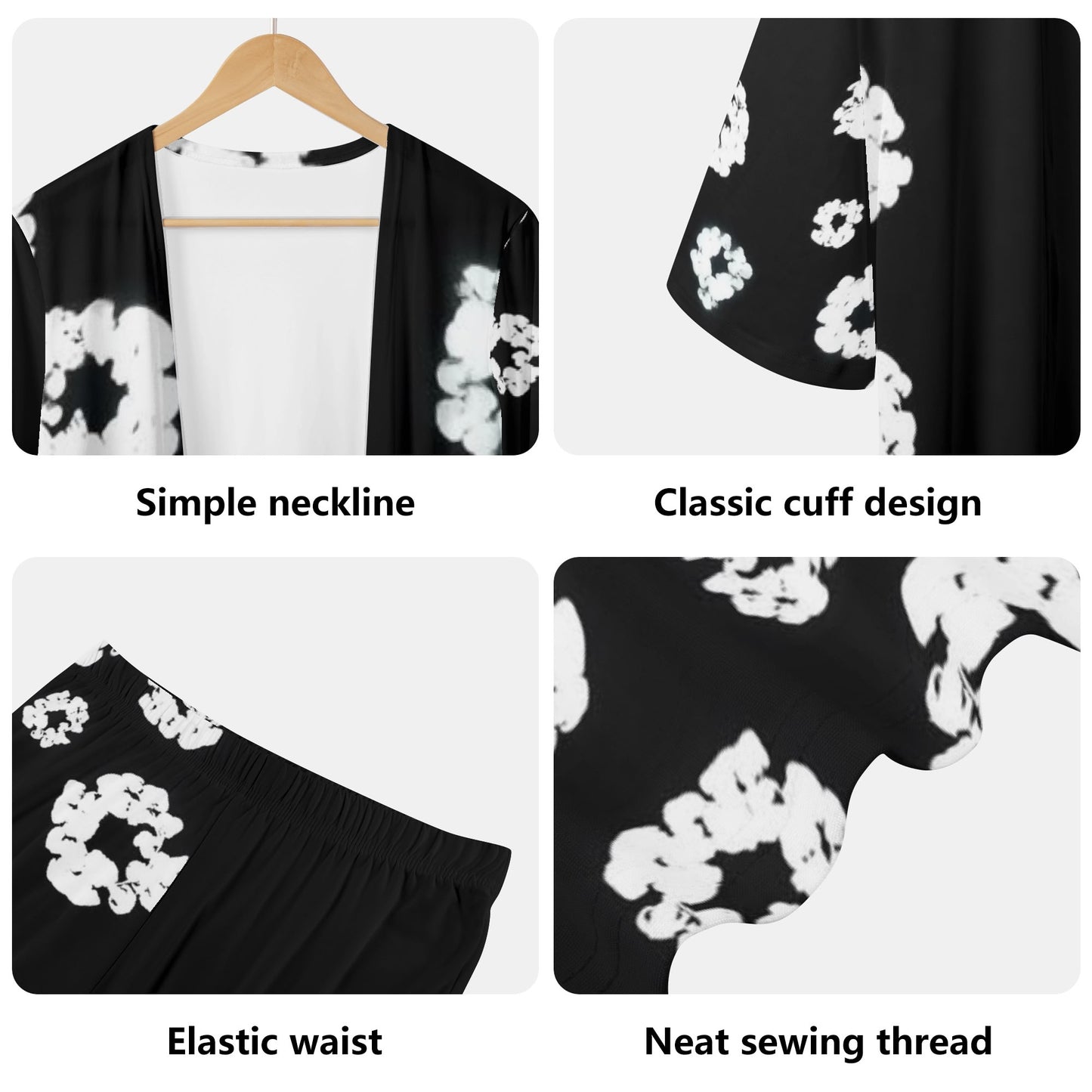 Womens Long Sleeve Viral Floral Cardigan and Leggings Sets
