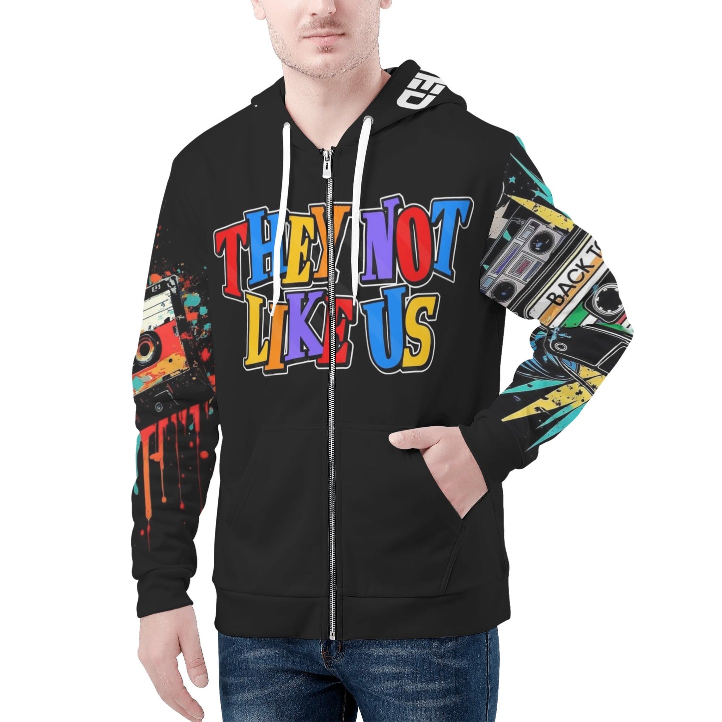 Mens Not Like Us Classic Zip Hoodie Warm Jacket