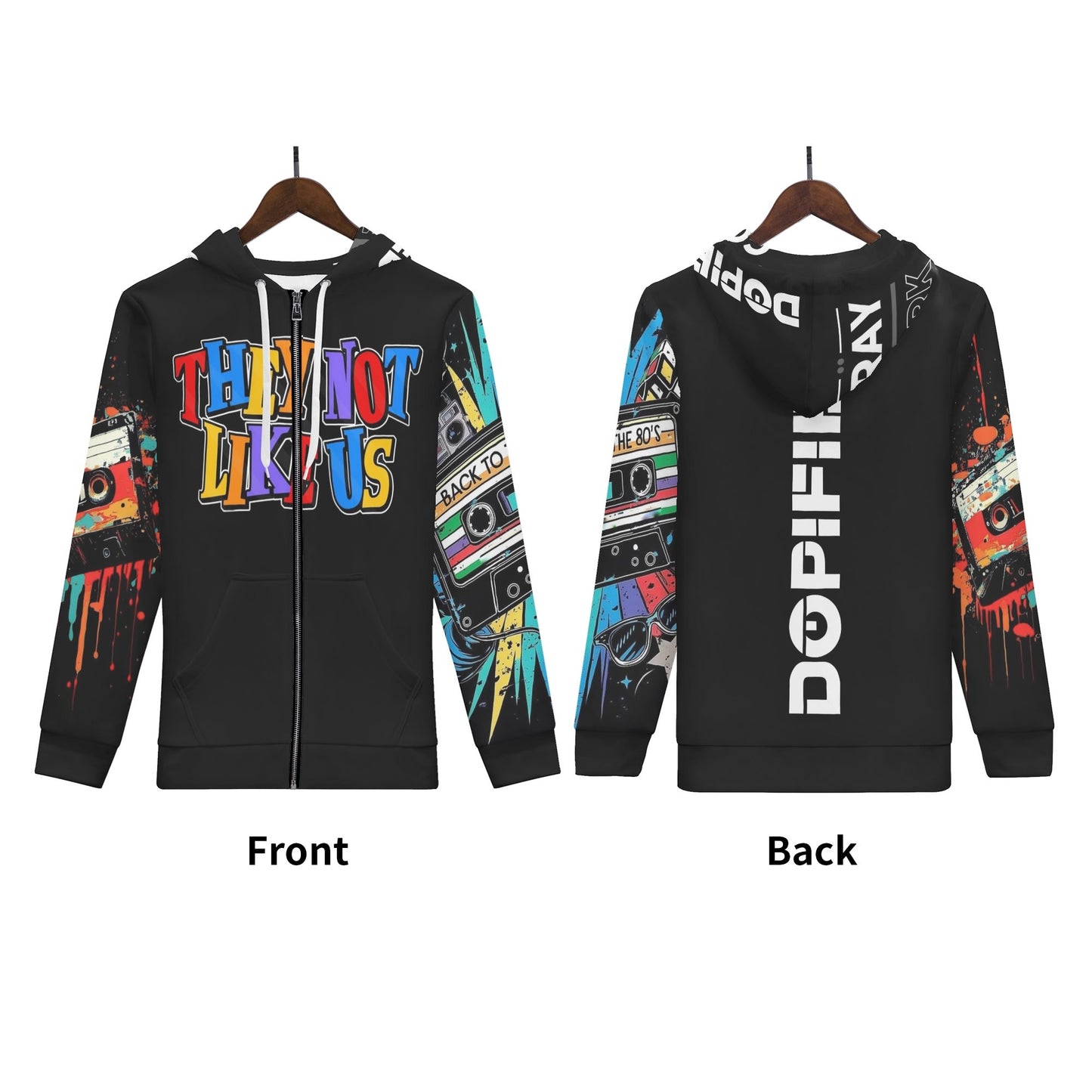 Mens Not Like Us Classic Zip Hoodie Warm Jacket