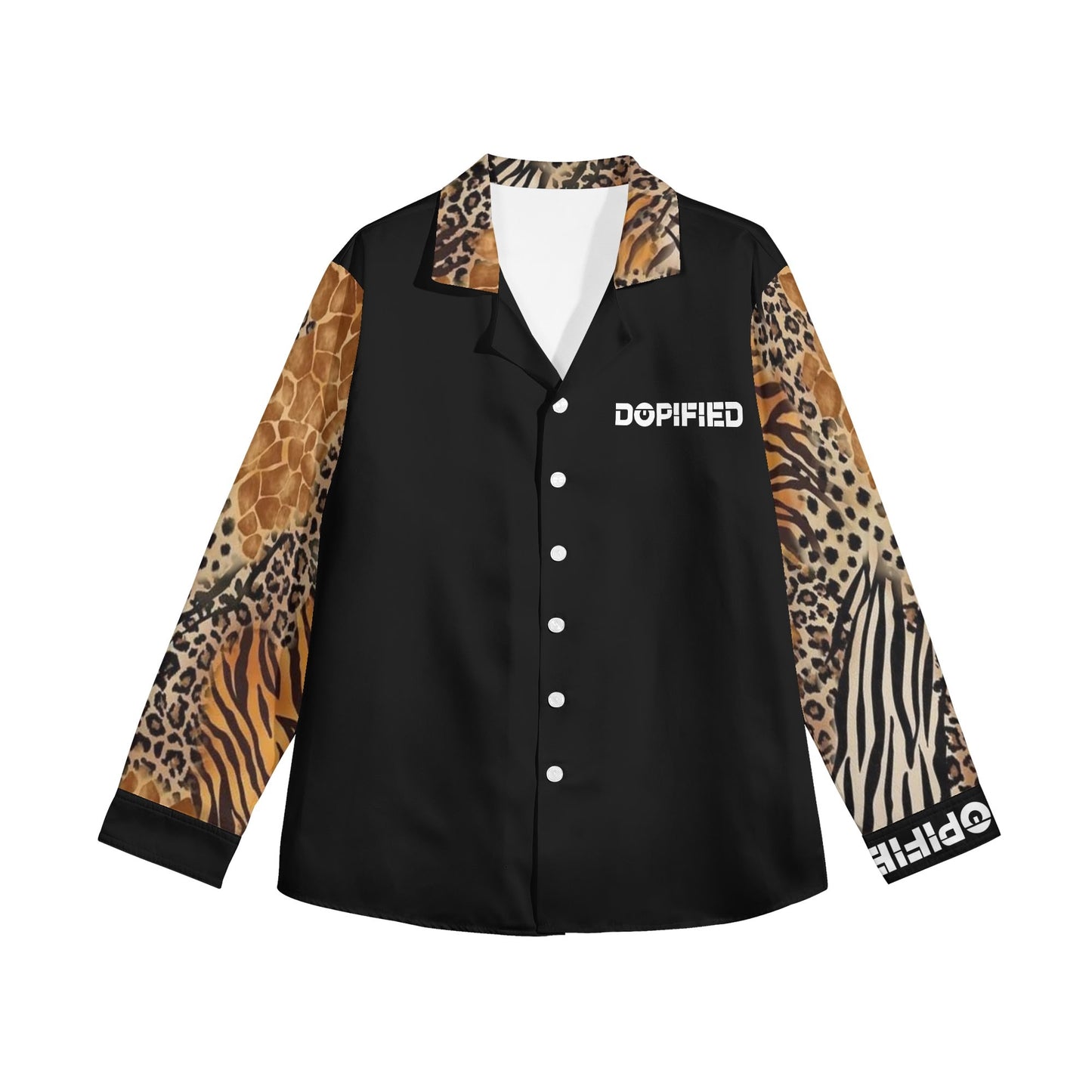 Womens DOPiFiED No days off, Animal Safari Casual Long Sleeve Button Down Shirt