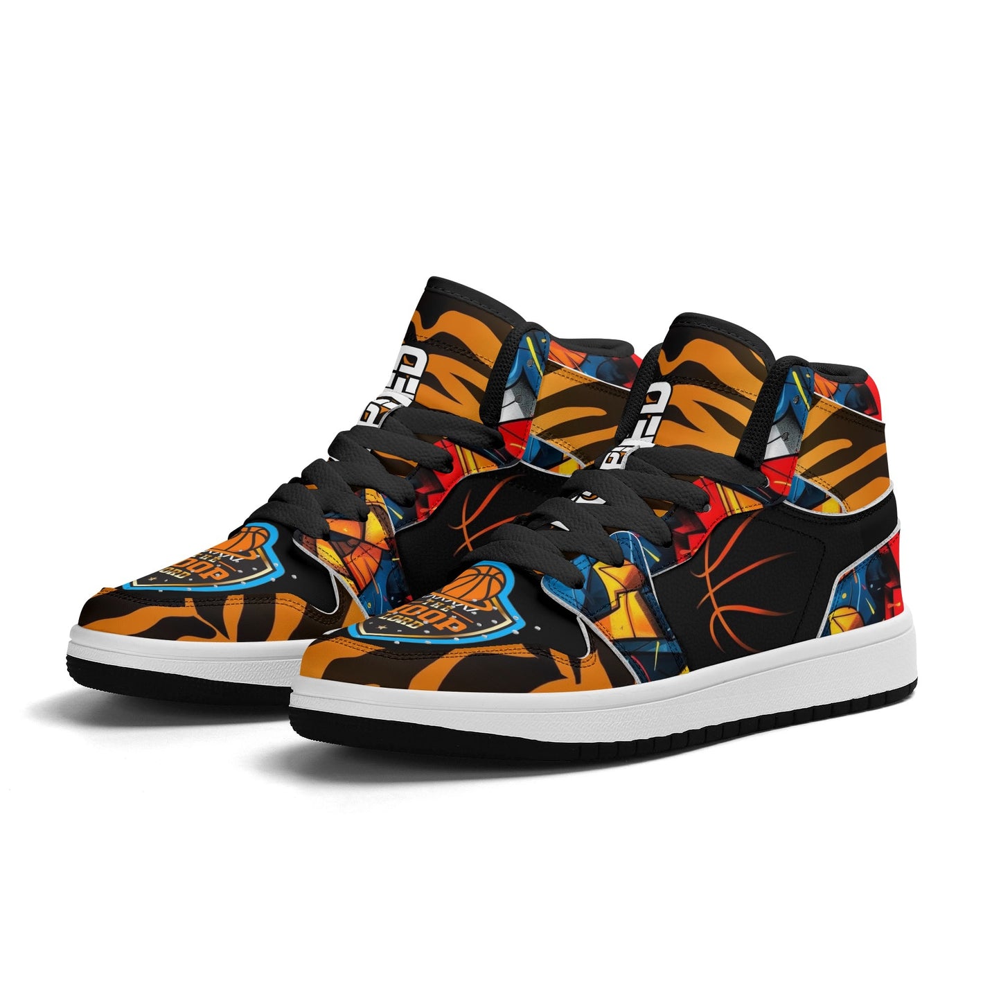 Hoop Lord jr 1s Kids Premium High Top Leather Sneakers