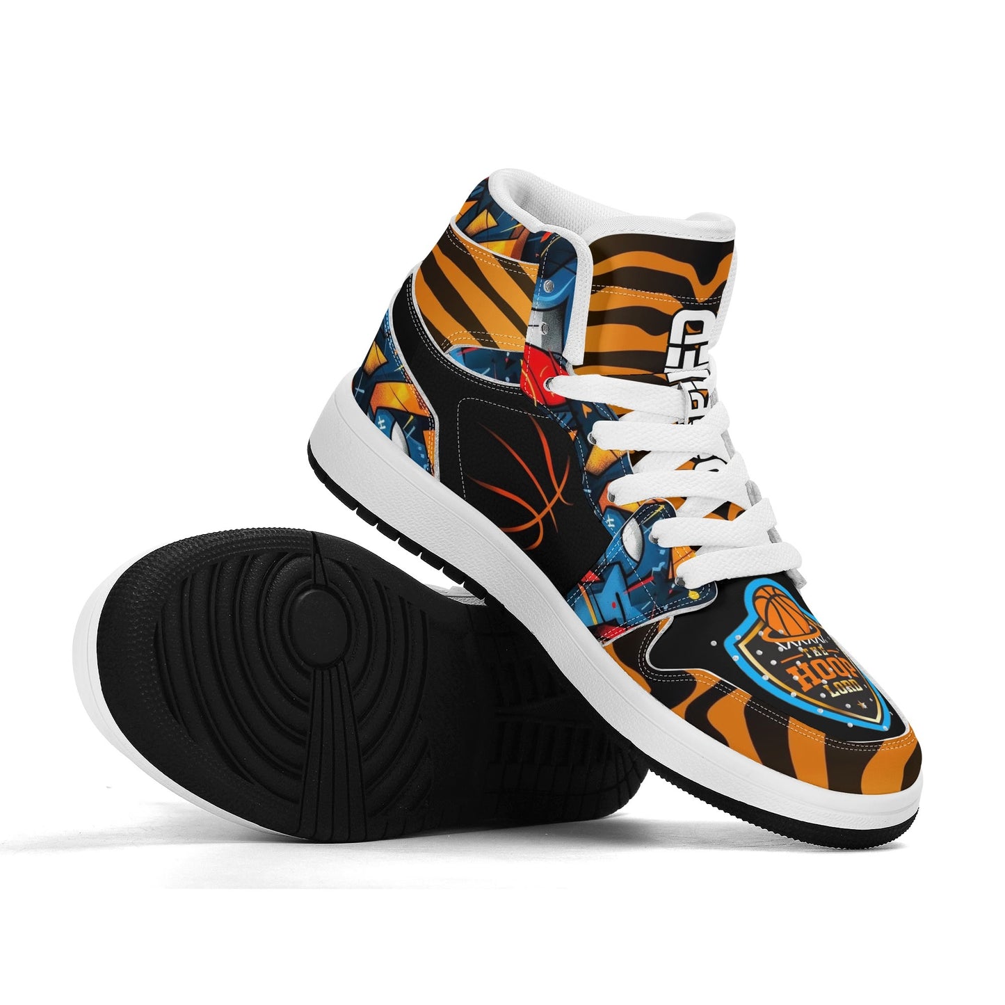 Hoop Lord jr 1s Kids Premium High Top Leather Sneakers