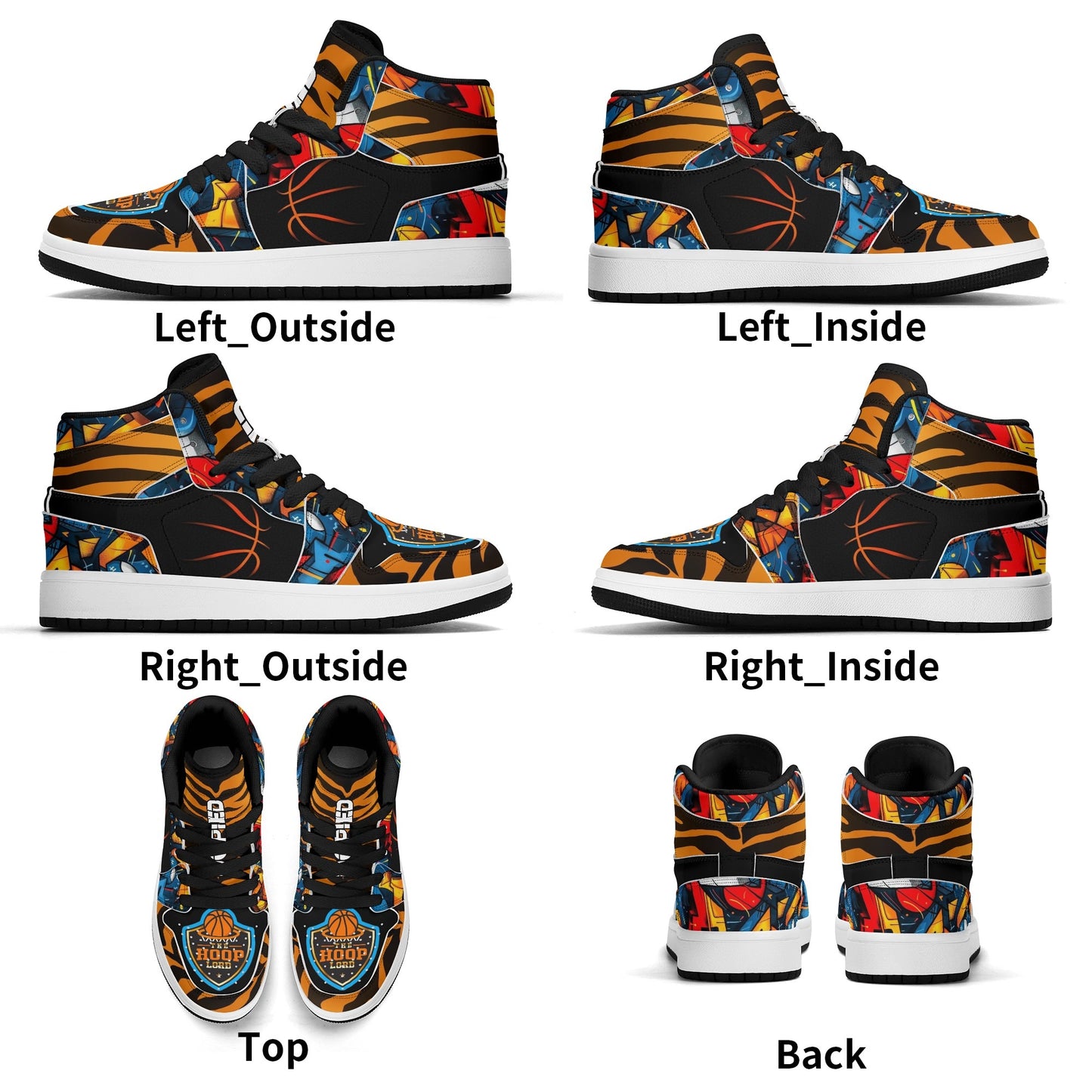 Hoop Lord jr 1s Kids Premium High Top Leather Sneakers