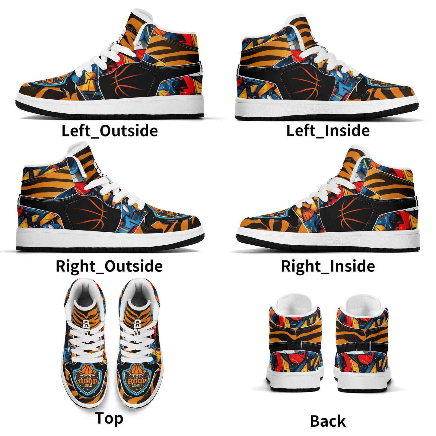 Hoop Lord jr 1s Kids Premium High Top Leather Sneakers