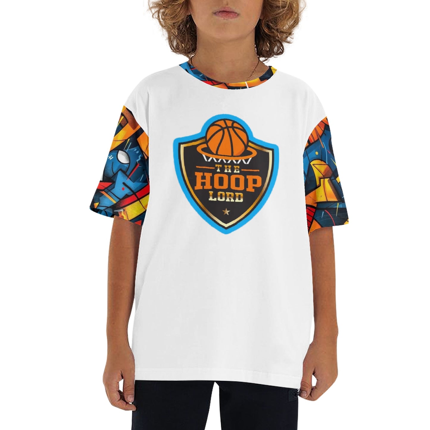 Childrens Hoop Lord GEO2 Loose Fit Short Sleeve T-Shirt Pull on Tees