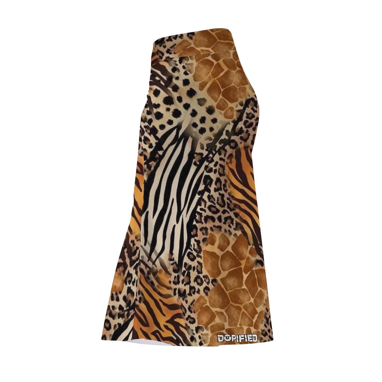 Womens Animal Safari Wrap Fishtail Long Skirt