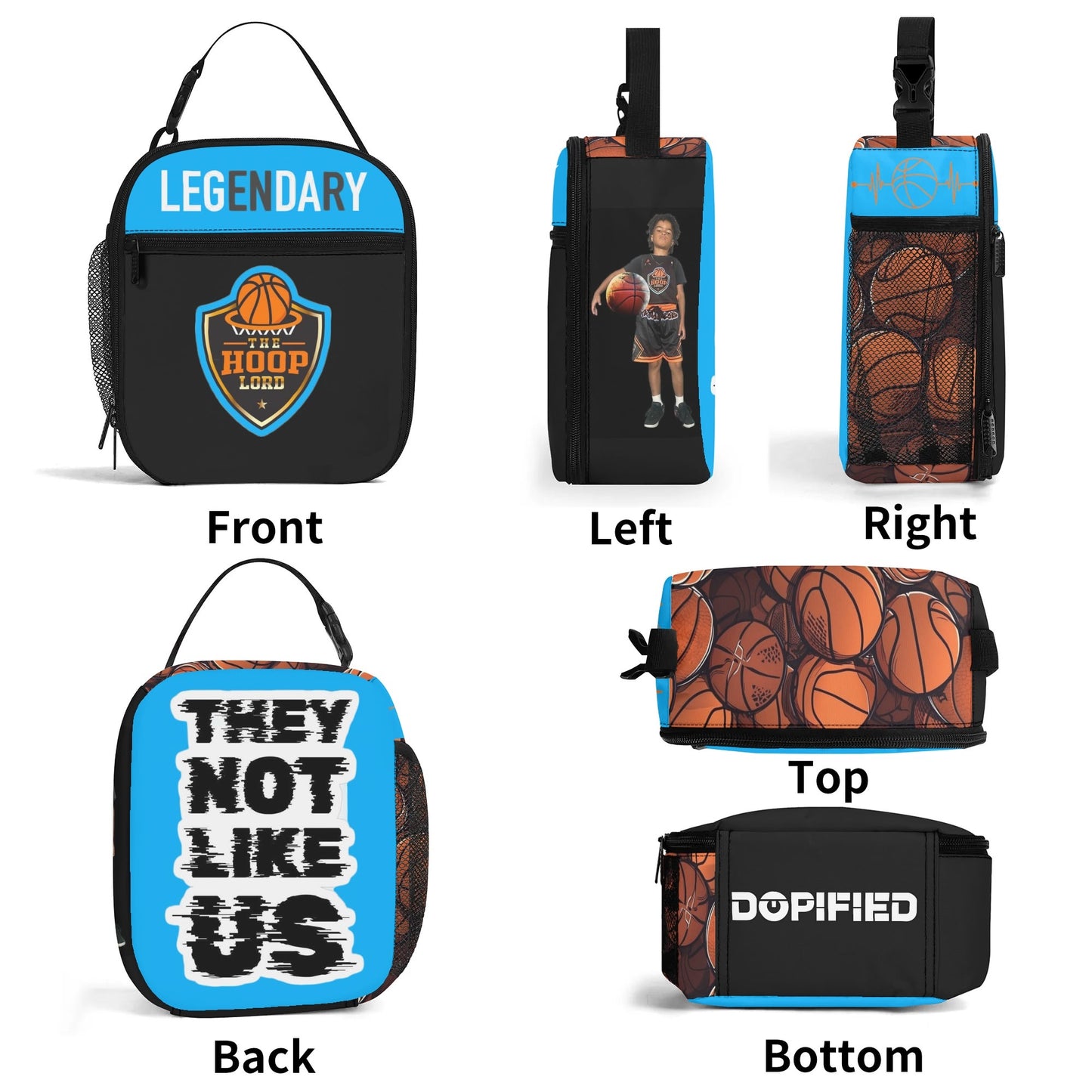 Hoop Lord Jr Insulated Meal Lunch Bag Food Container School Lunch Box