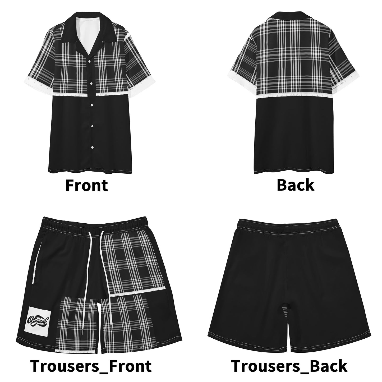 Mens Regular Fit Hawaiian Short Sleeve Shirt and Shorts Set