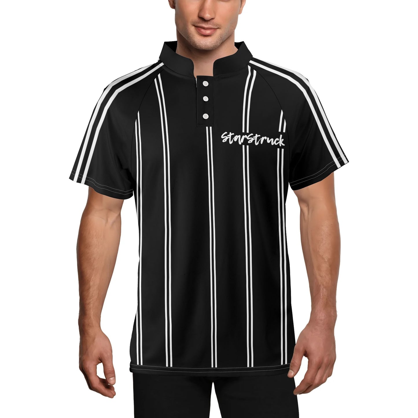 Mens Button Up Short Sleeve Golf Tennis T-Shirts Casual Business Polo Shirts