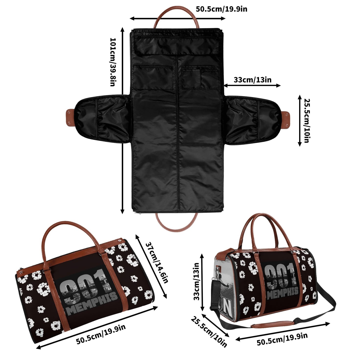 901 Leather Duffle Bag Foldable Travel Bag