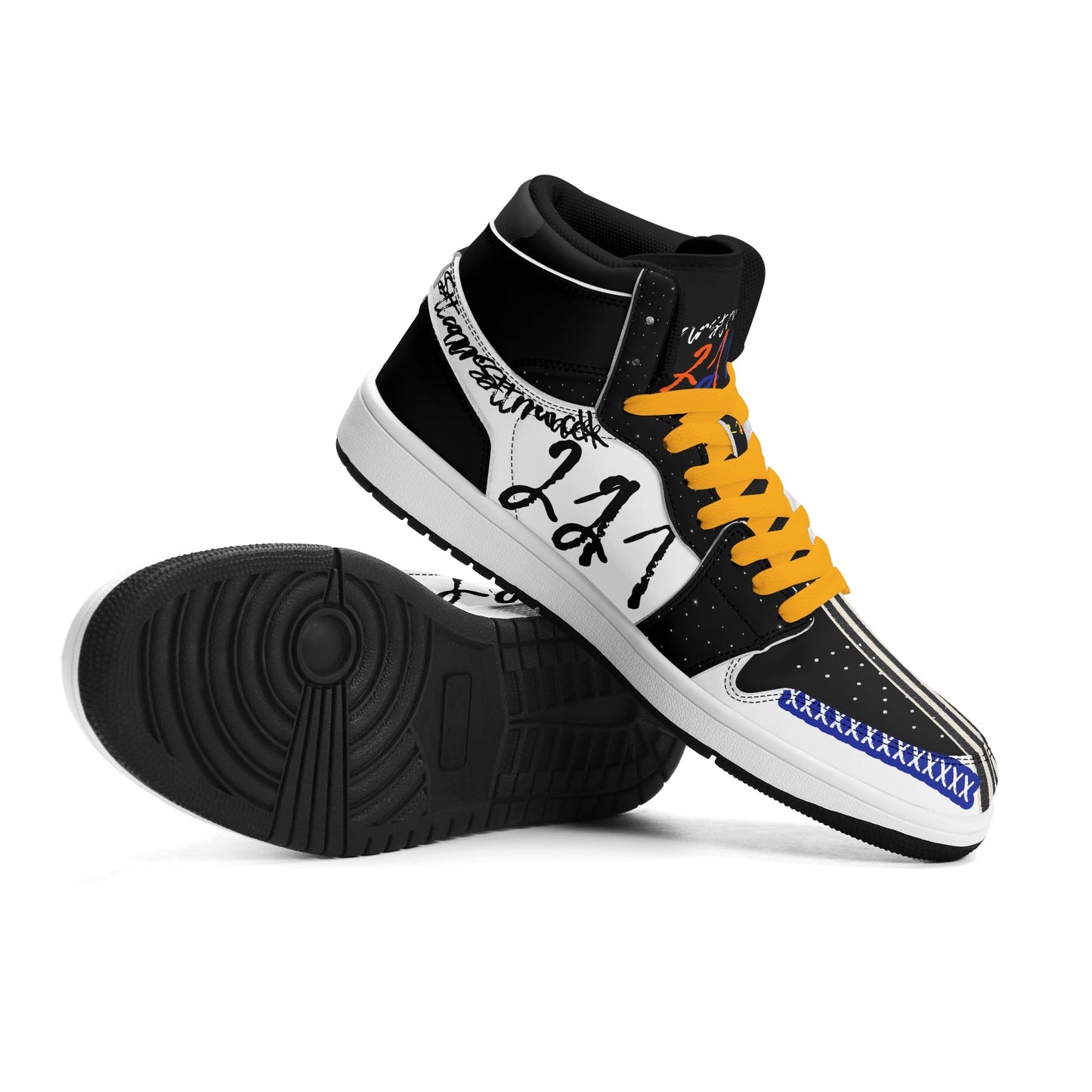 Mens Star Strucked Premium PU Leather High Top Sneakers-V2