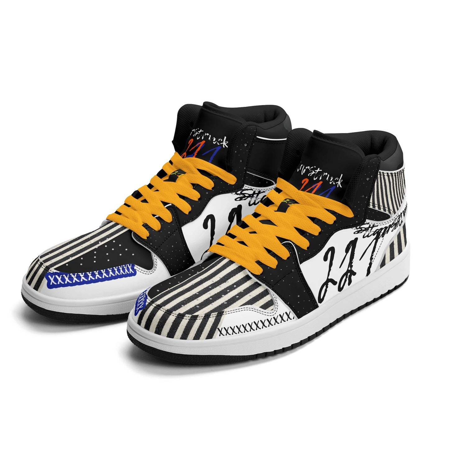 Mens Star Strucked Premium PU Leather High Top Sneakers-V2