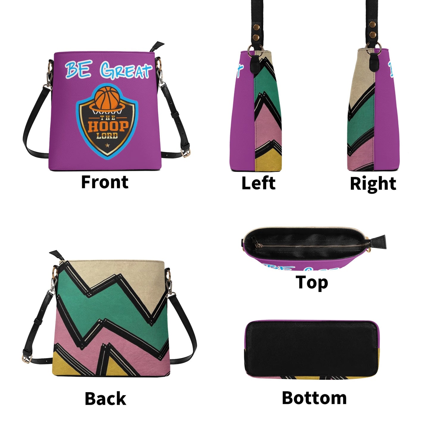 Hoop Lord Jr Womens PU Bucket Bag Shoulder Bag