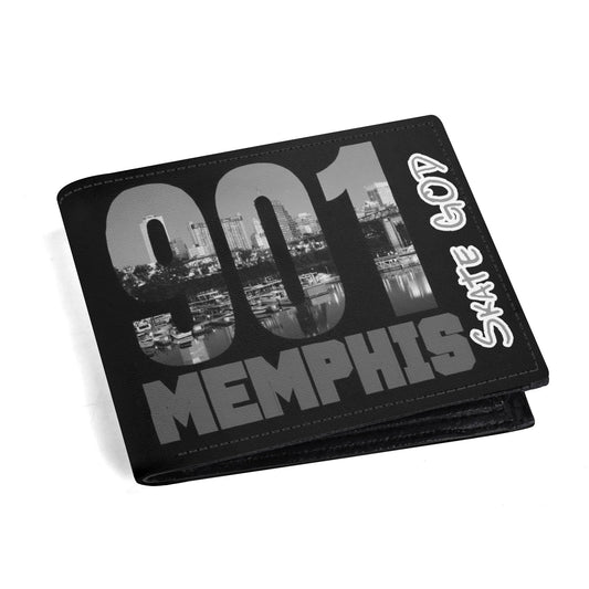 901 Memphis Skate God Minimalist Top-Grain Leather Wallet Paper Folded Wallet