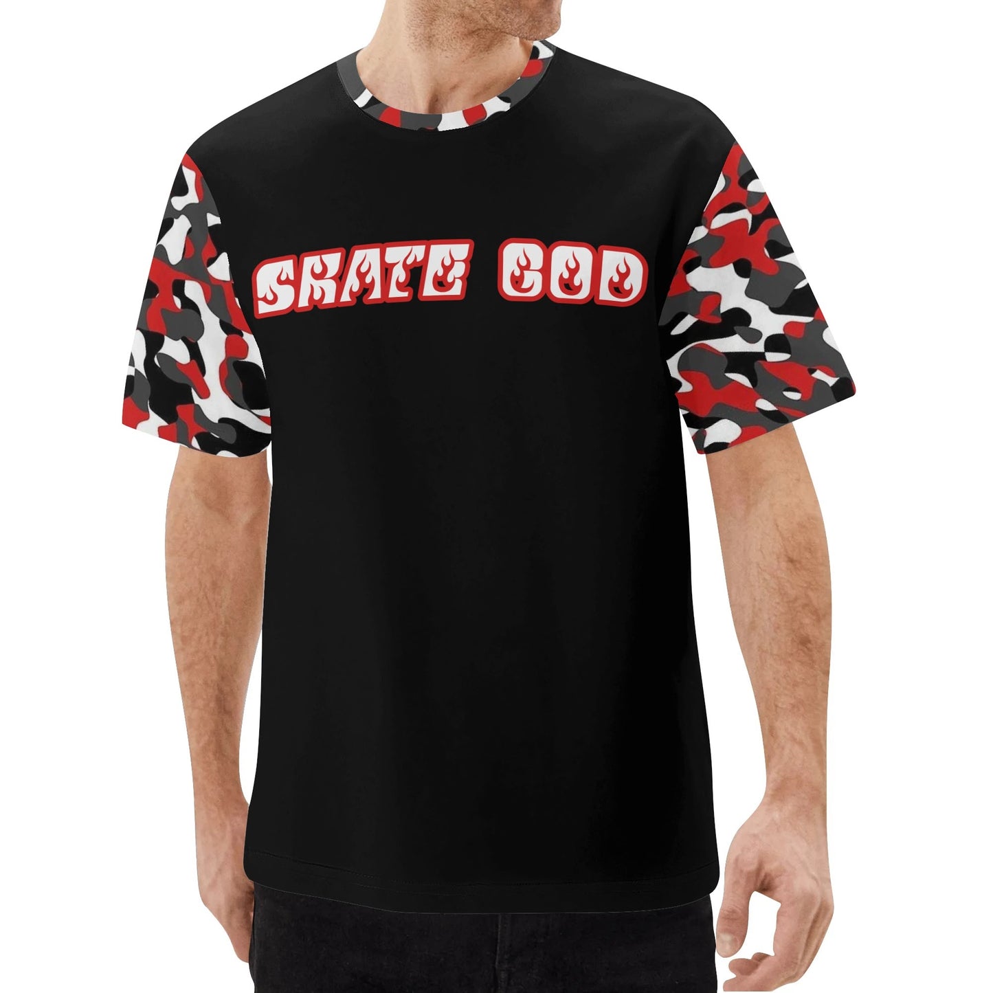 Mens SkateGOD Camo/Wood Floor Classic T-Shirt
