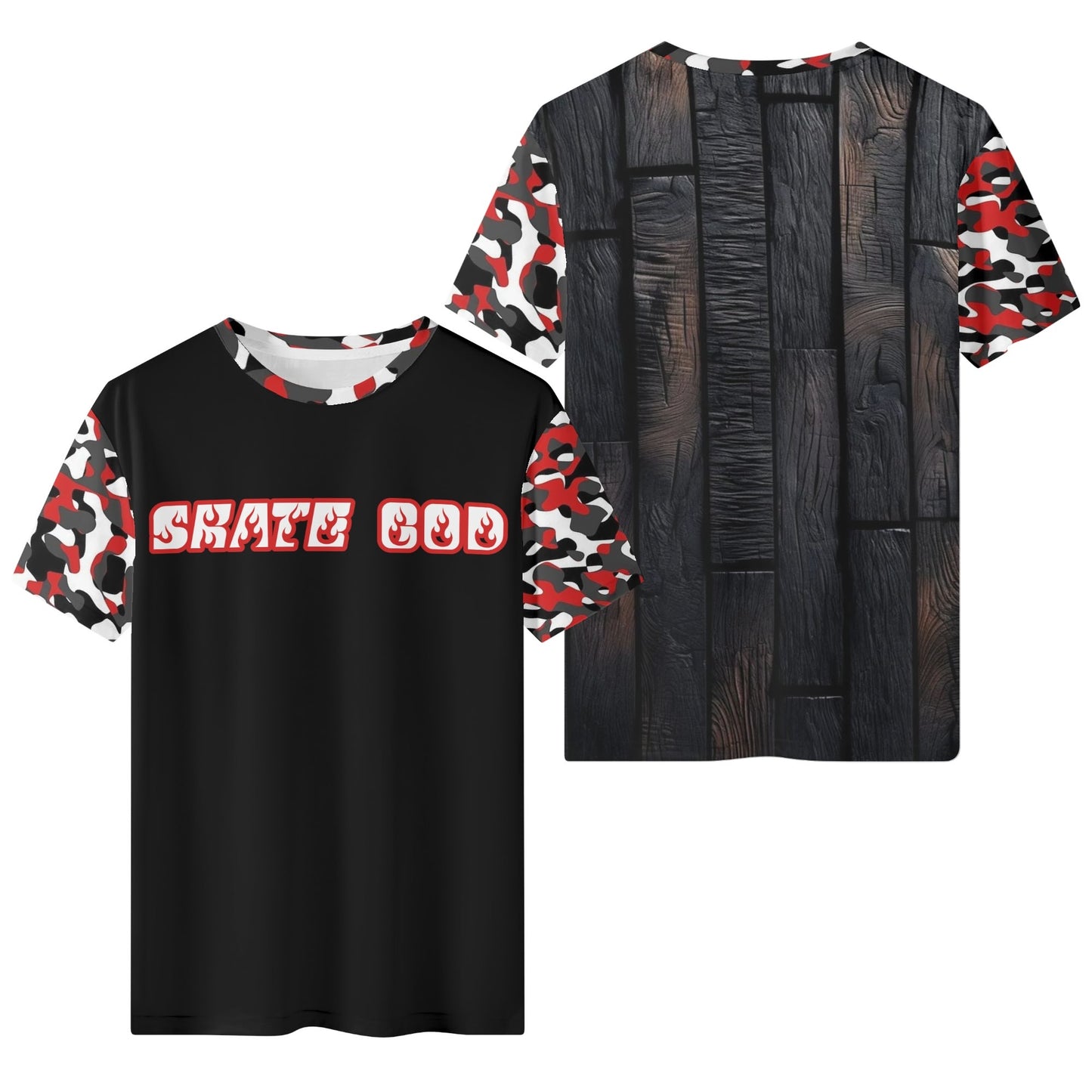 Mens SkateGOD Camo/Wood Floor Classic T-Shirt