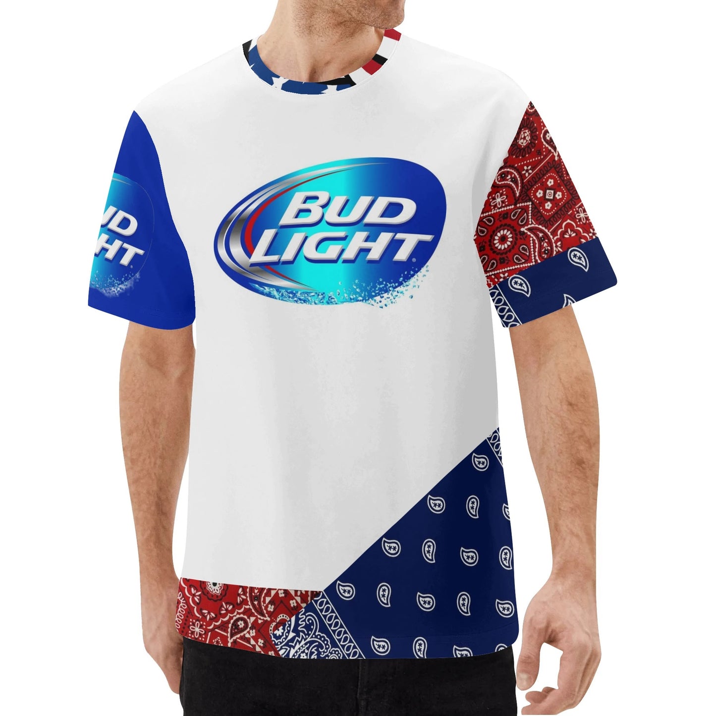 Mens Beer Bandana Bud Light Classic T-Shirt