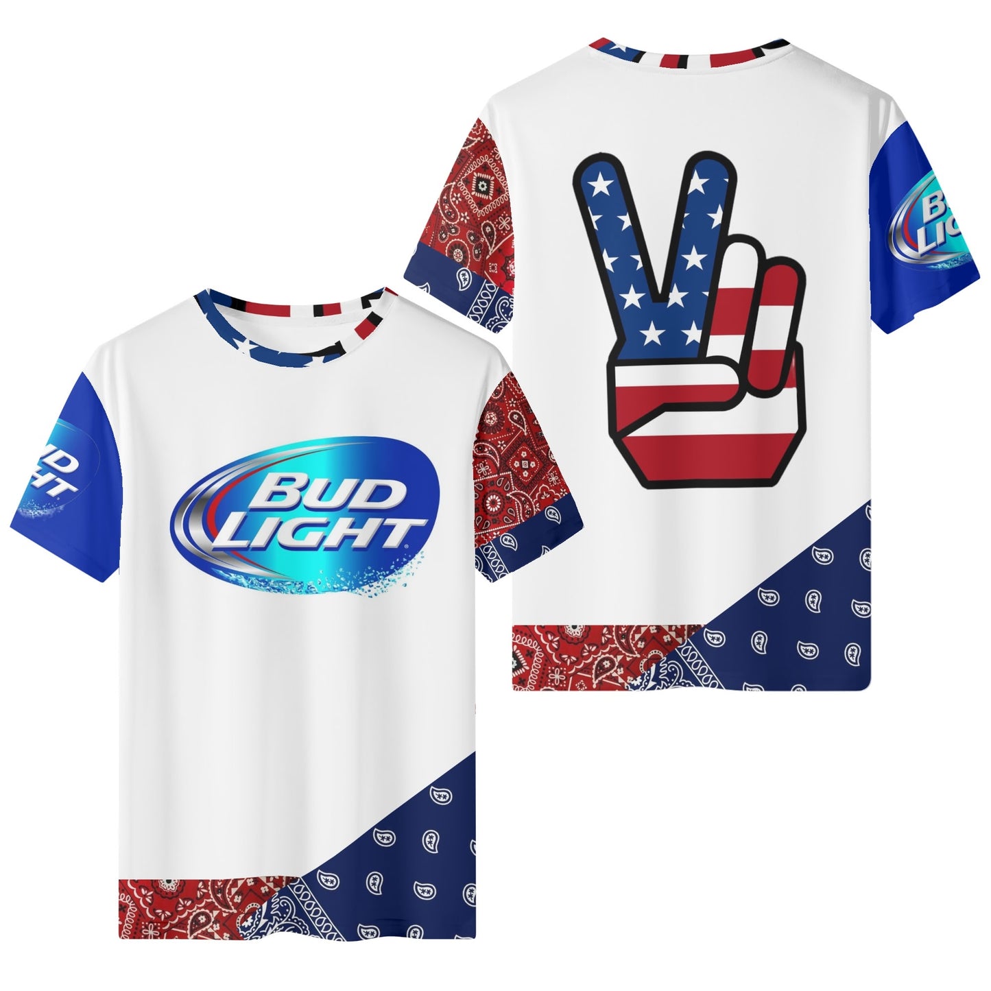 Mens Beer Bandana Bud Light Classic T-Shirt